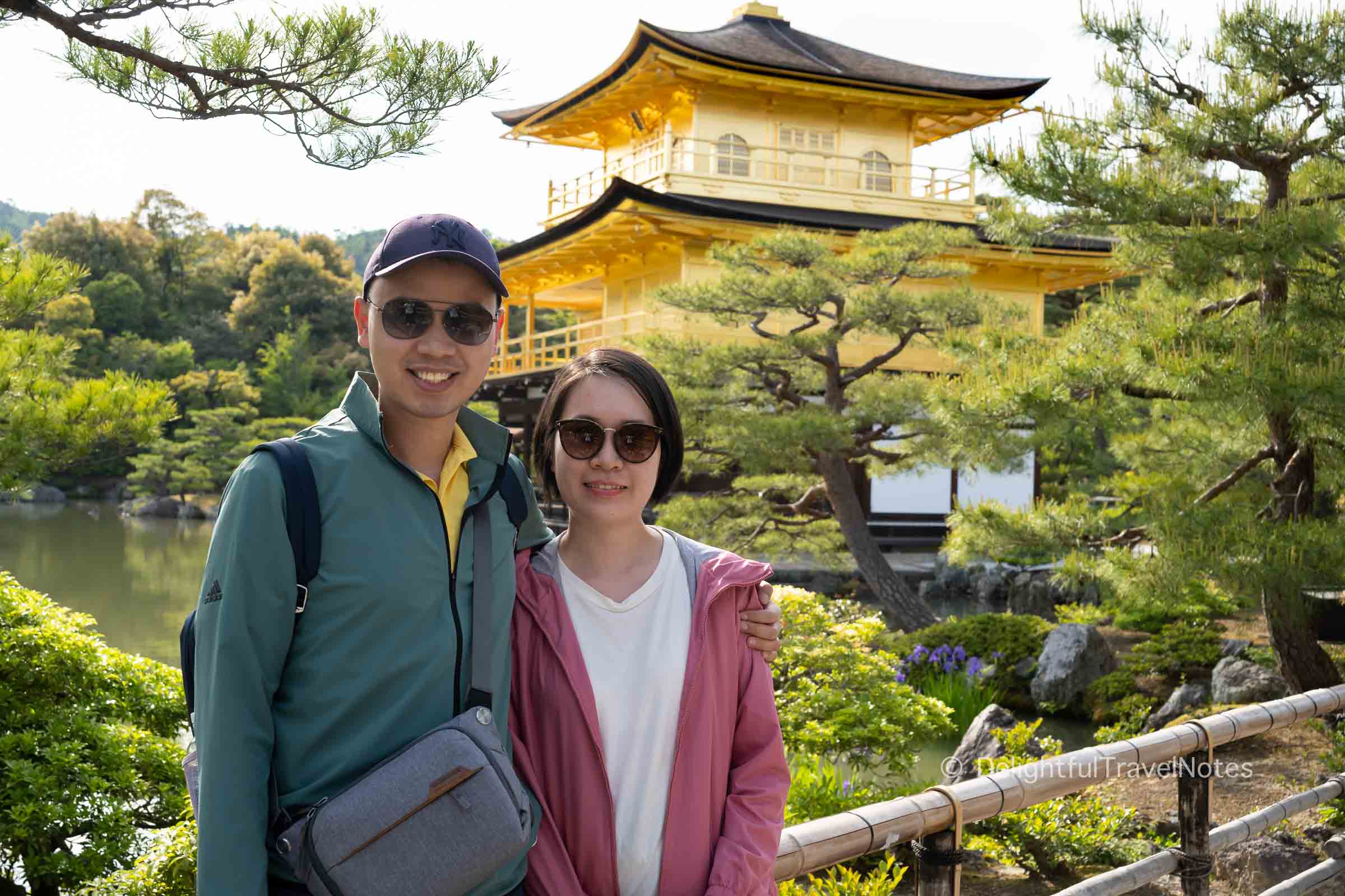 photo of Delightful Travel Notes authors, take in front of Kinkaku-ji in Kyoto