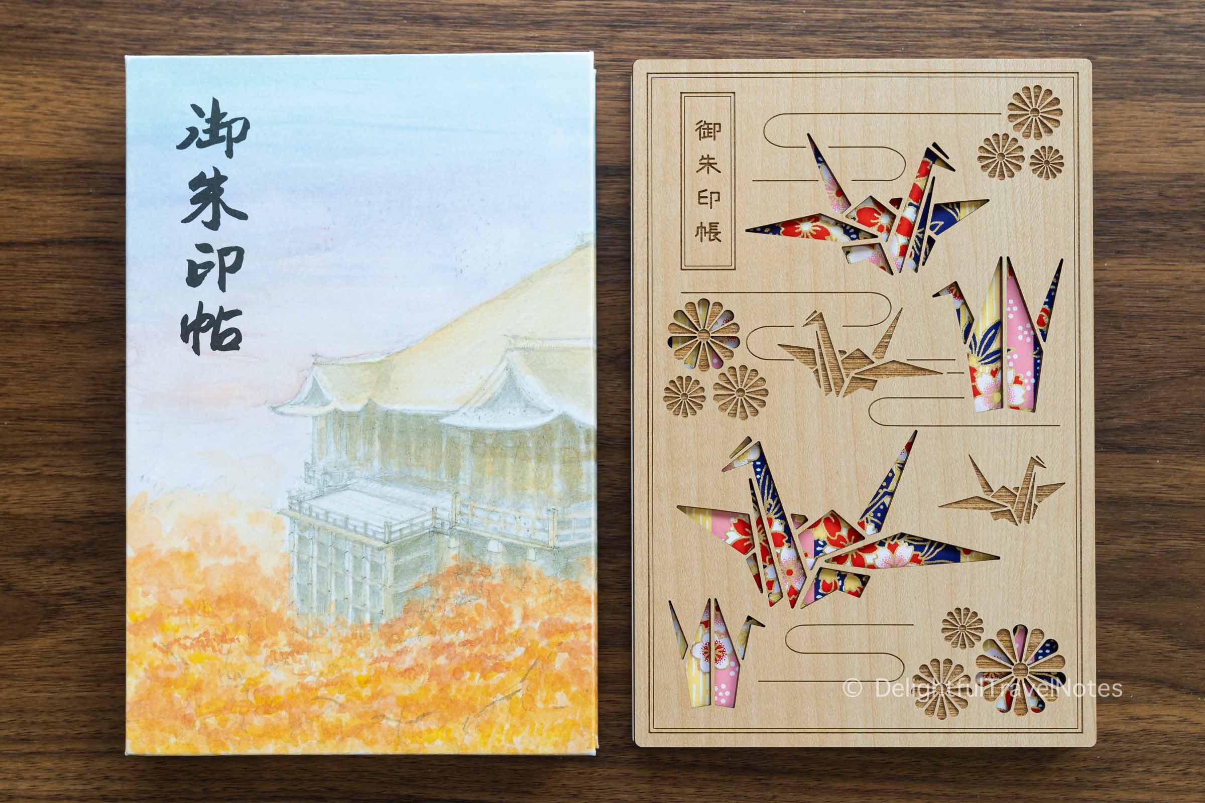 two goshuin-cho books on the desk