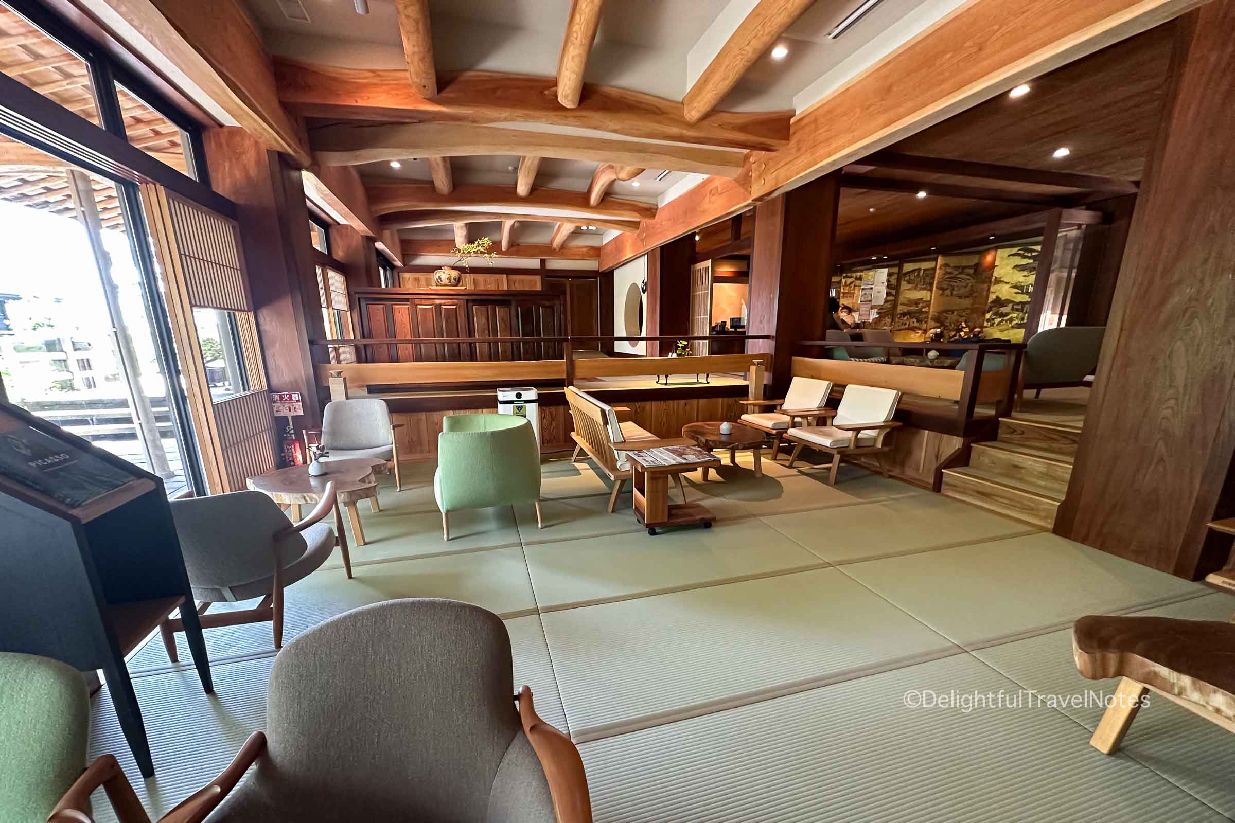 lobby and lounge area at Madoka no Mori ryokan
