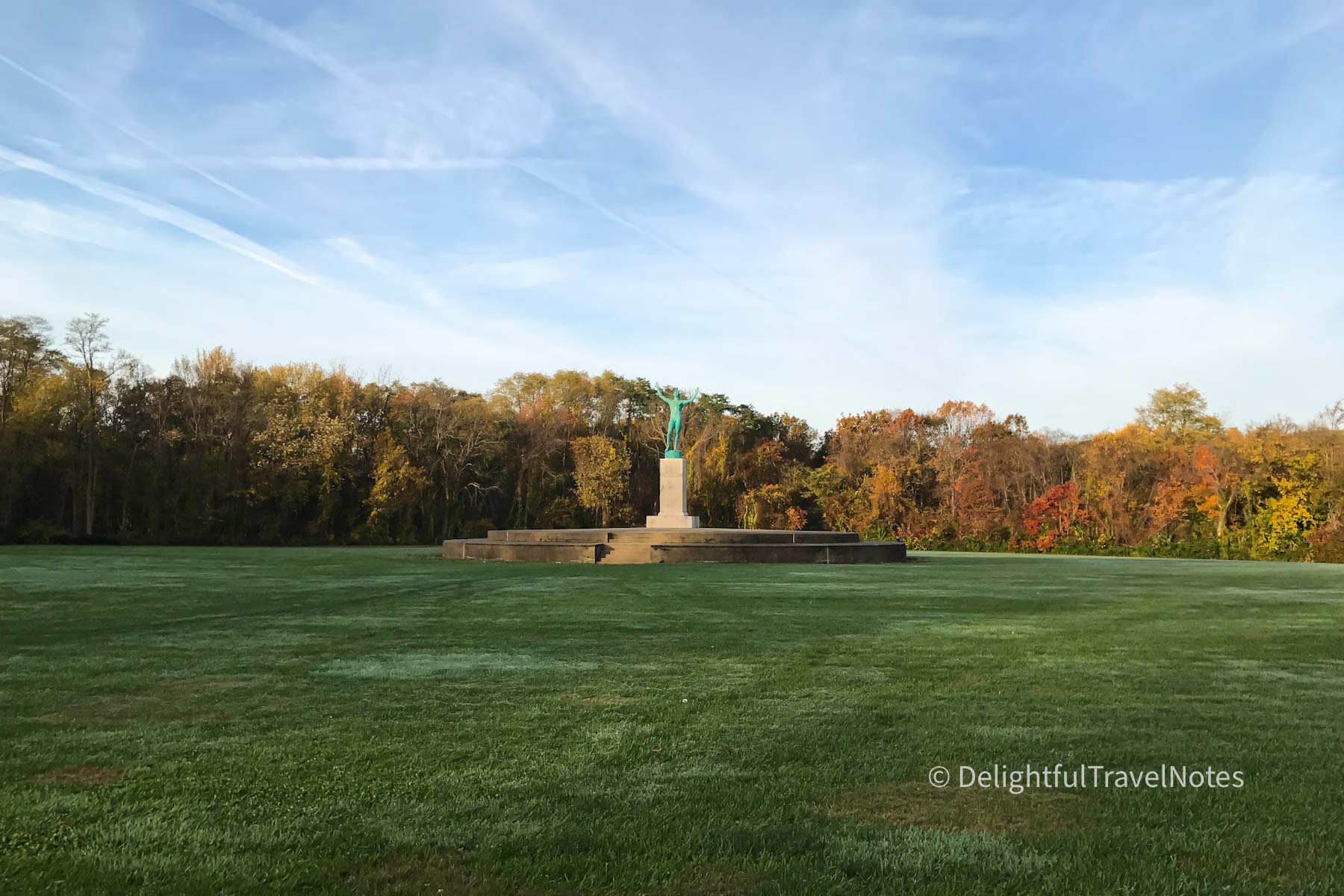 a statue in the field at Allerton Park in Monticello Illinois.