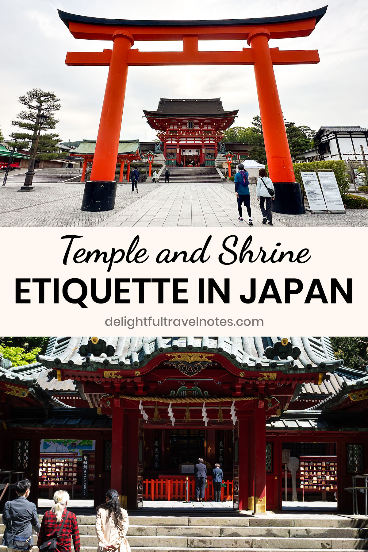a collage of etiquette at Japanese temples and shrines
