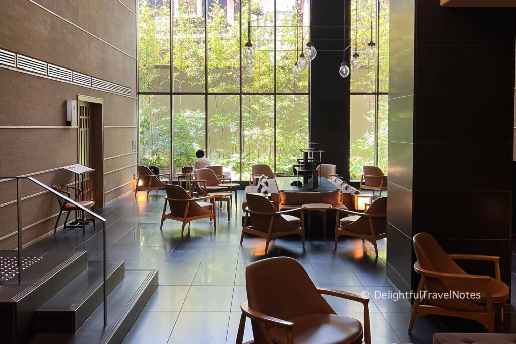 lobby at the Celestine Hotel Gion in Kyoto