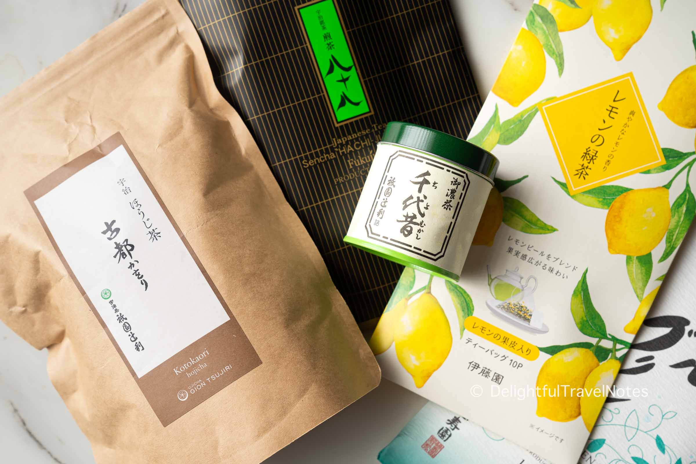 A selection of Japanese tea, an excellent souvenir from Japan.