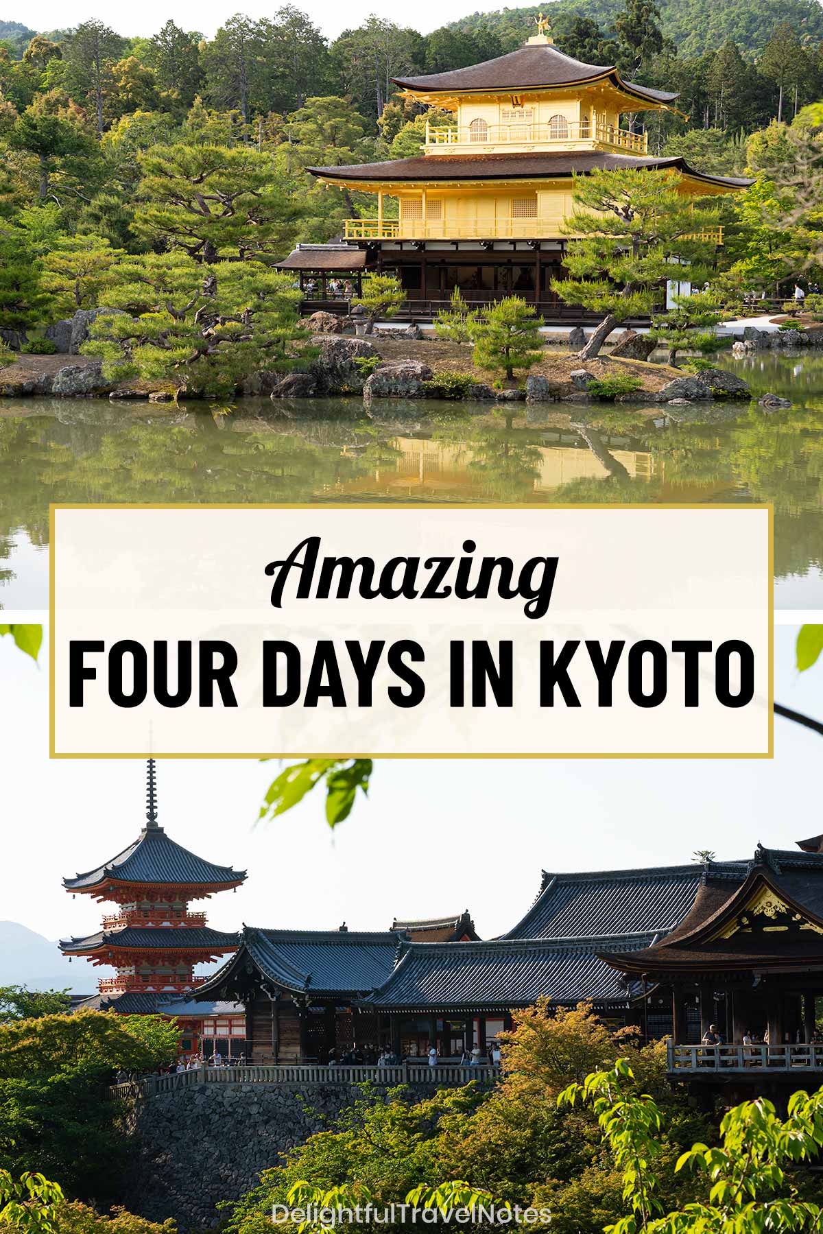 a collage of sceneries in Kyoto.