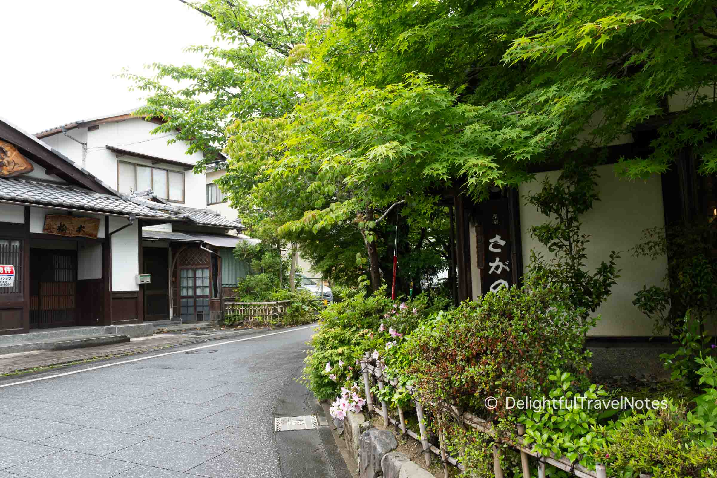 explore a quiet corner in Saga Toriimoto Preserved Street in Arashiyama, Kyoto.