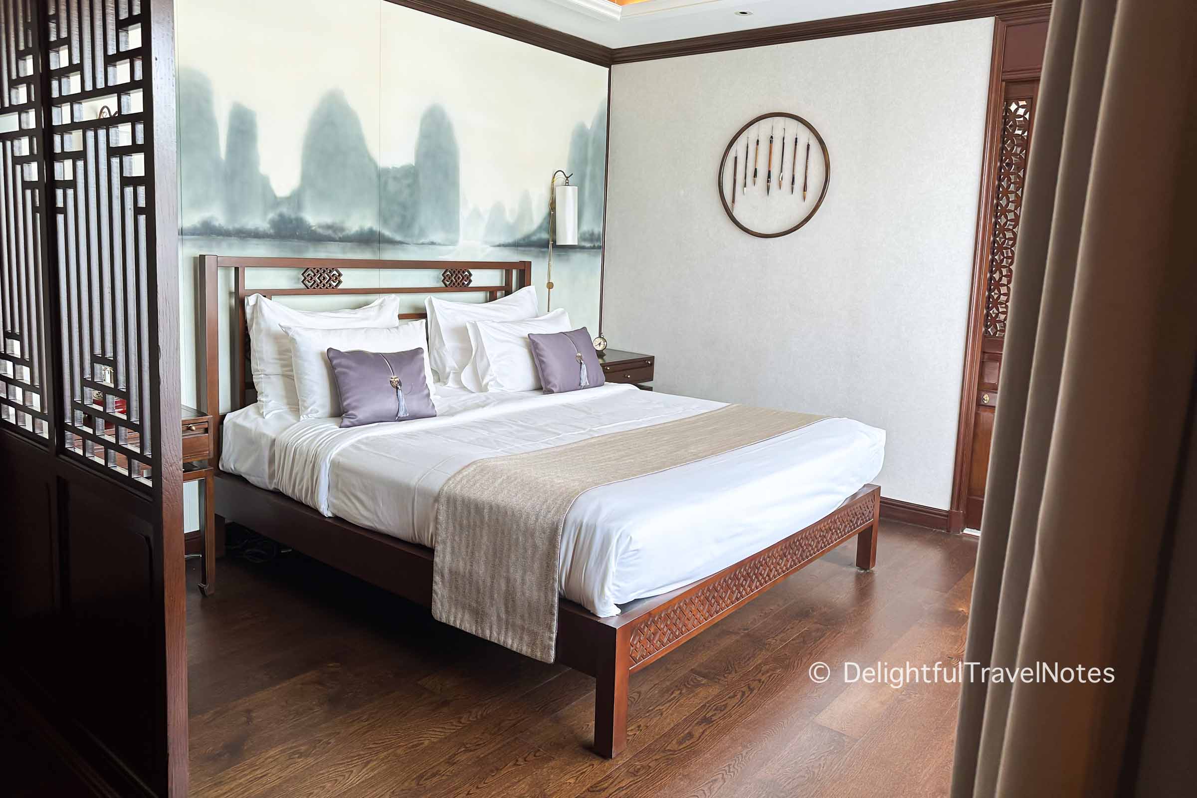 Bedroom in Junior suite on Ginger Lan Ha Bay cruise.