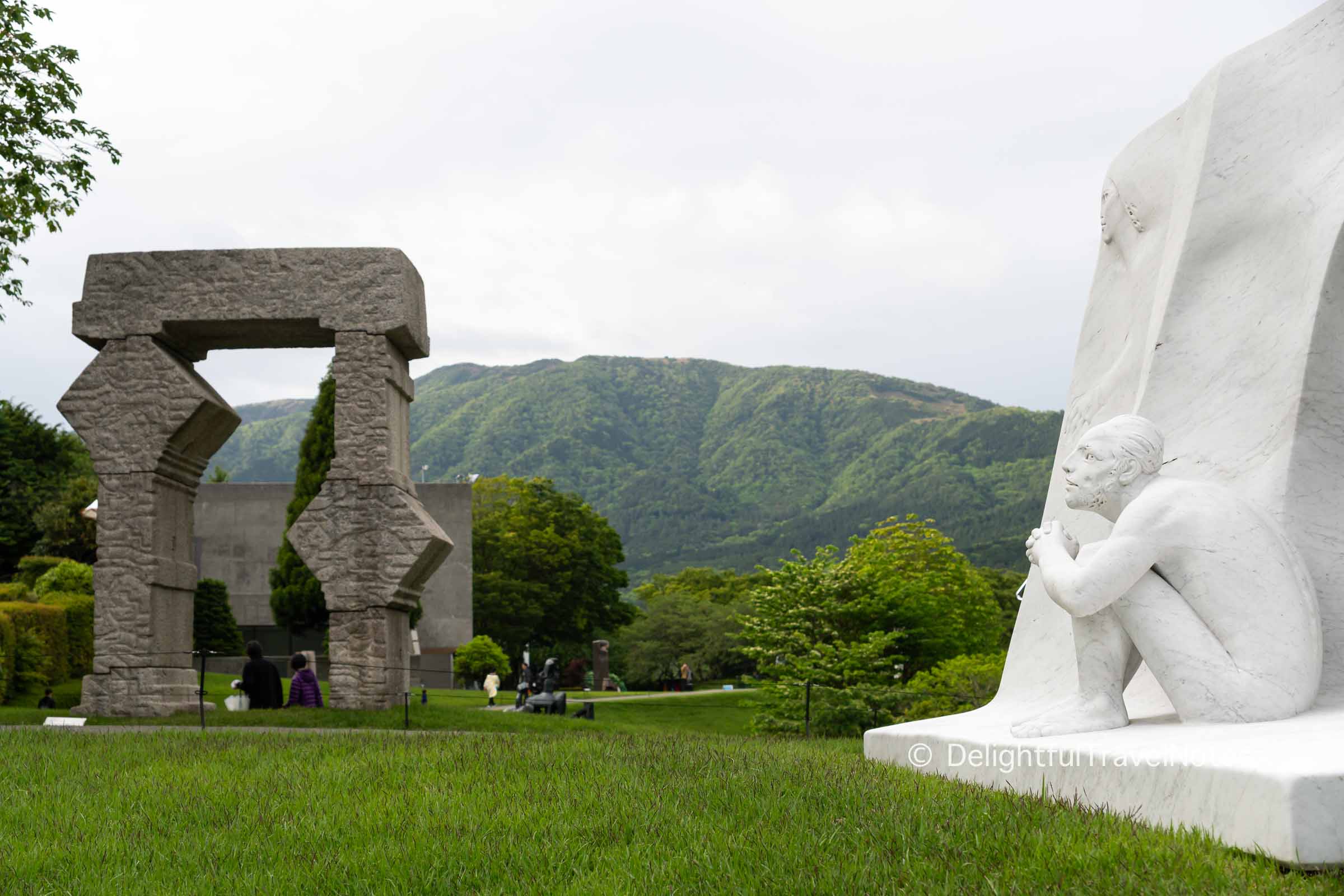 Outdoor sculptures at Hakone Open Air Museum.