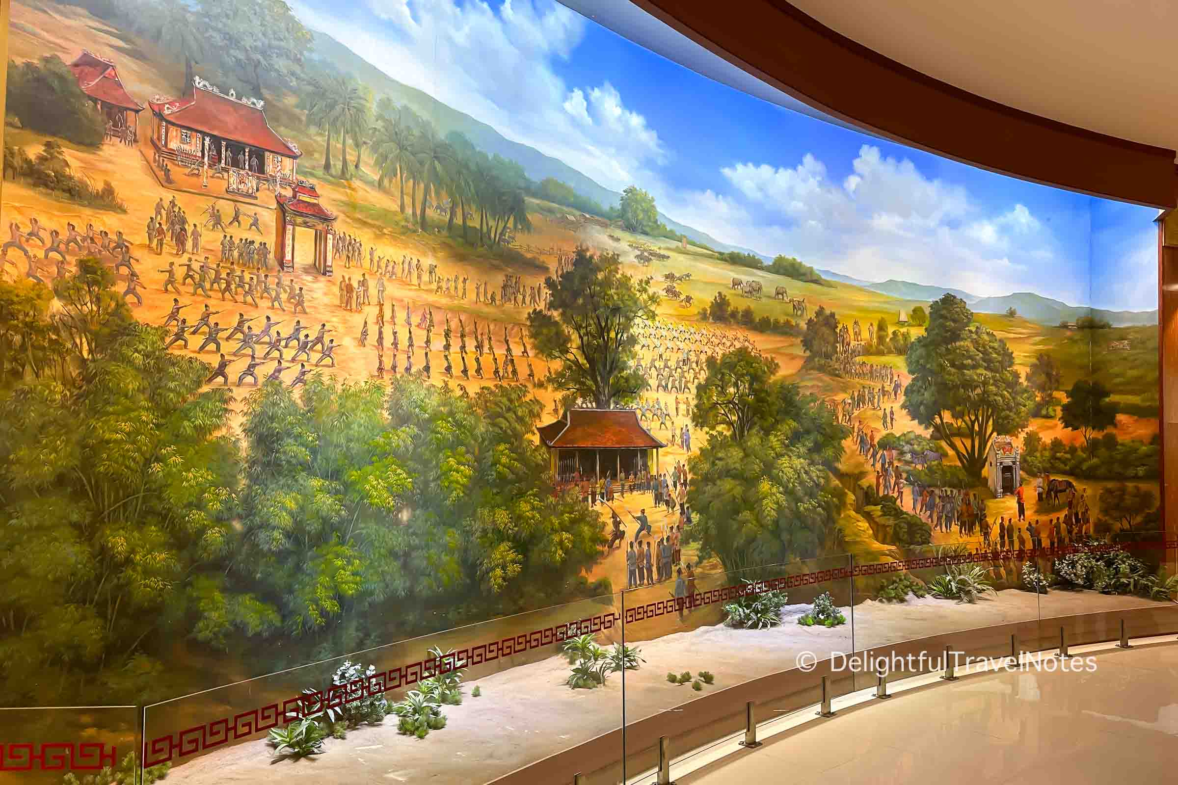 A wall painting depicting activies of Tay Son rebellion at Quang Trung Museum in Binh Dinh.