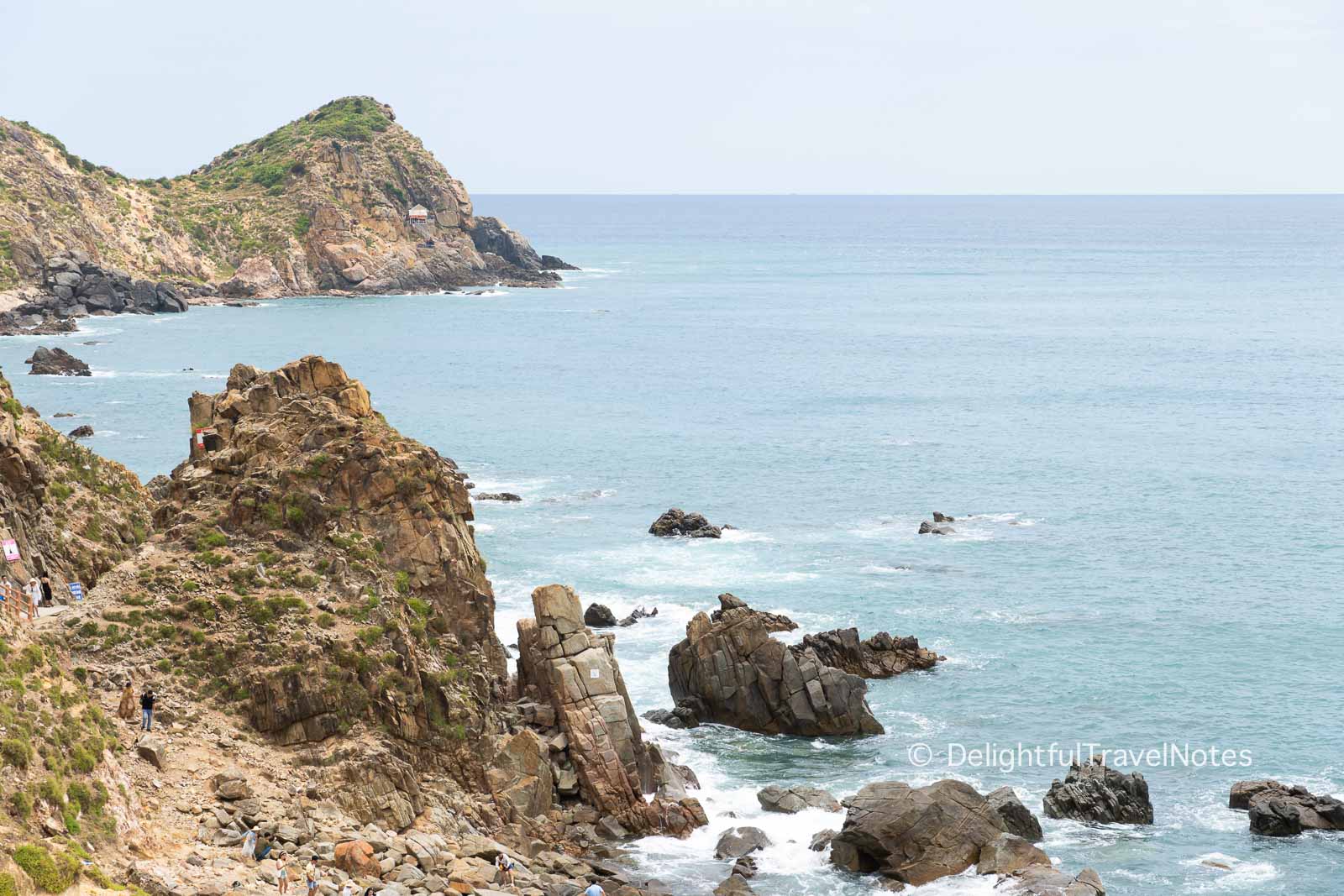 Eo Gio coastal line with blue water and rock formations in Quy Nhon Binh Dinh.