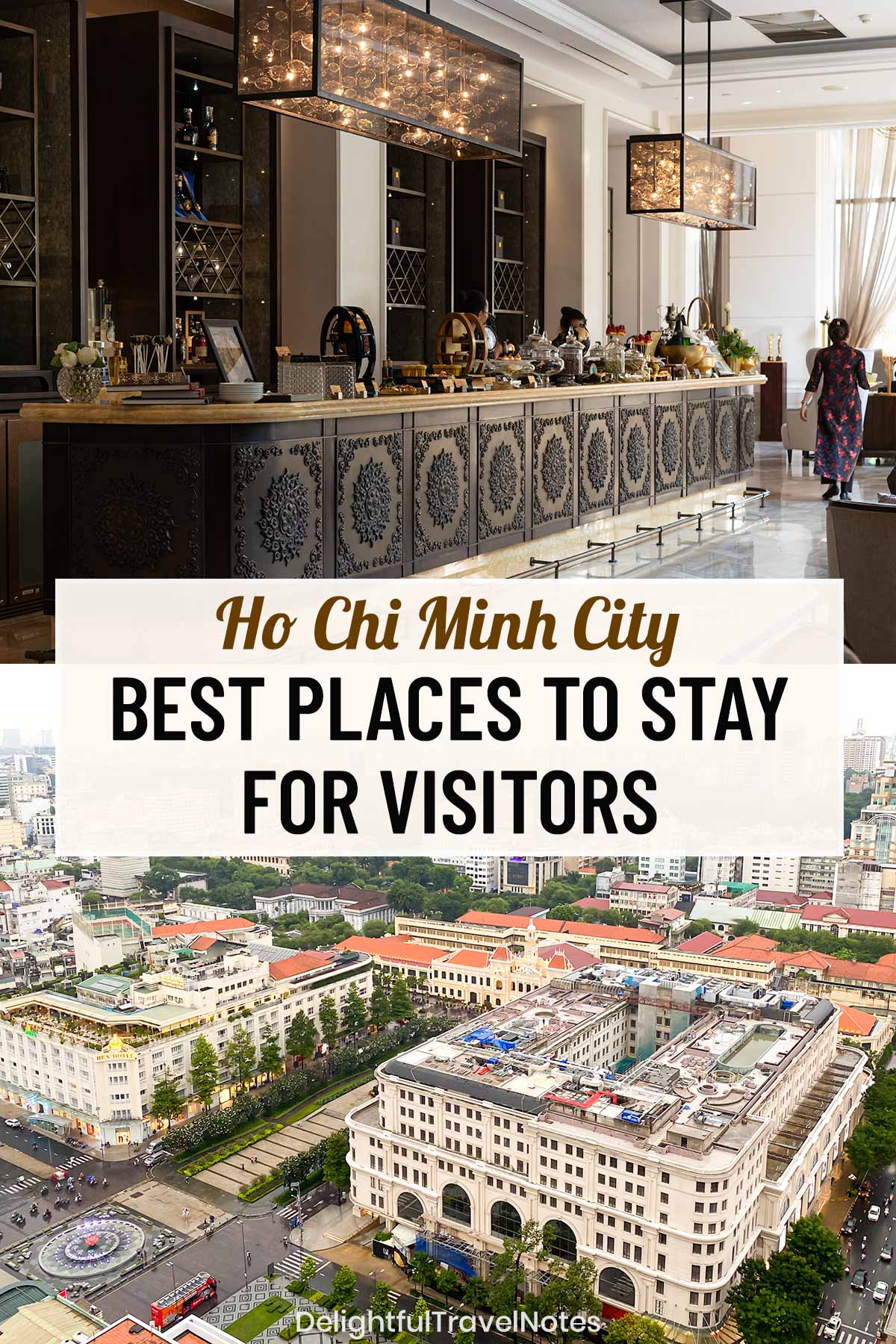a collage of best places to stay in Ho Chi Minh City for tourists and short-term visitors.