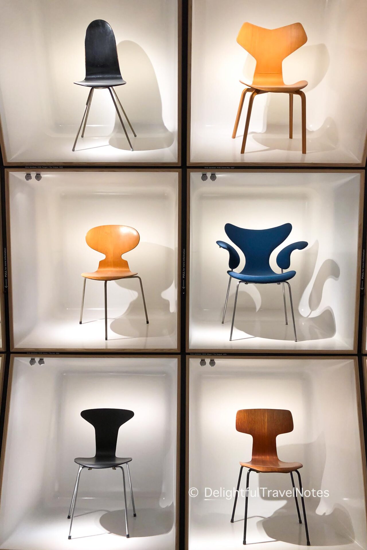 Some iconic Danish chairs at Design Museum Denmark in Copenhagen.