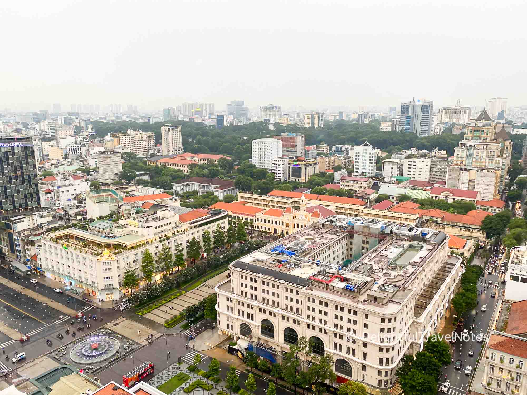 aerial view of District 1 in Ho Chi Minh City from Sheraton Saigon Hotel.