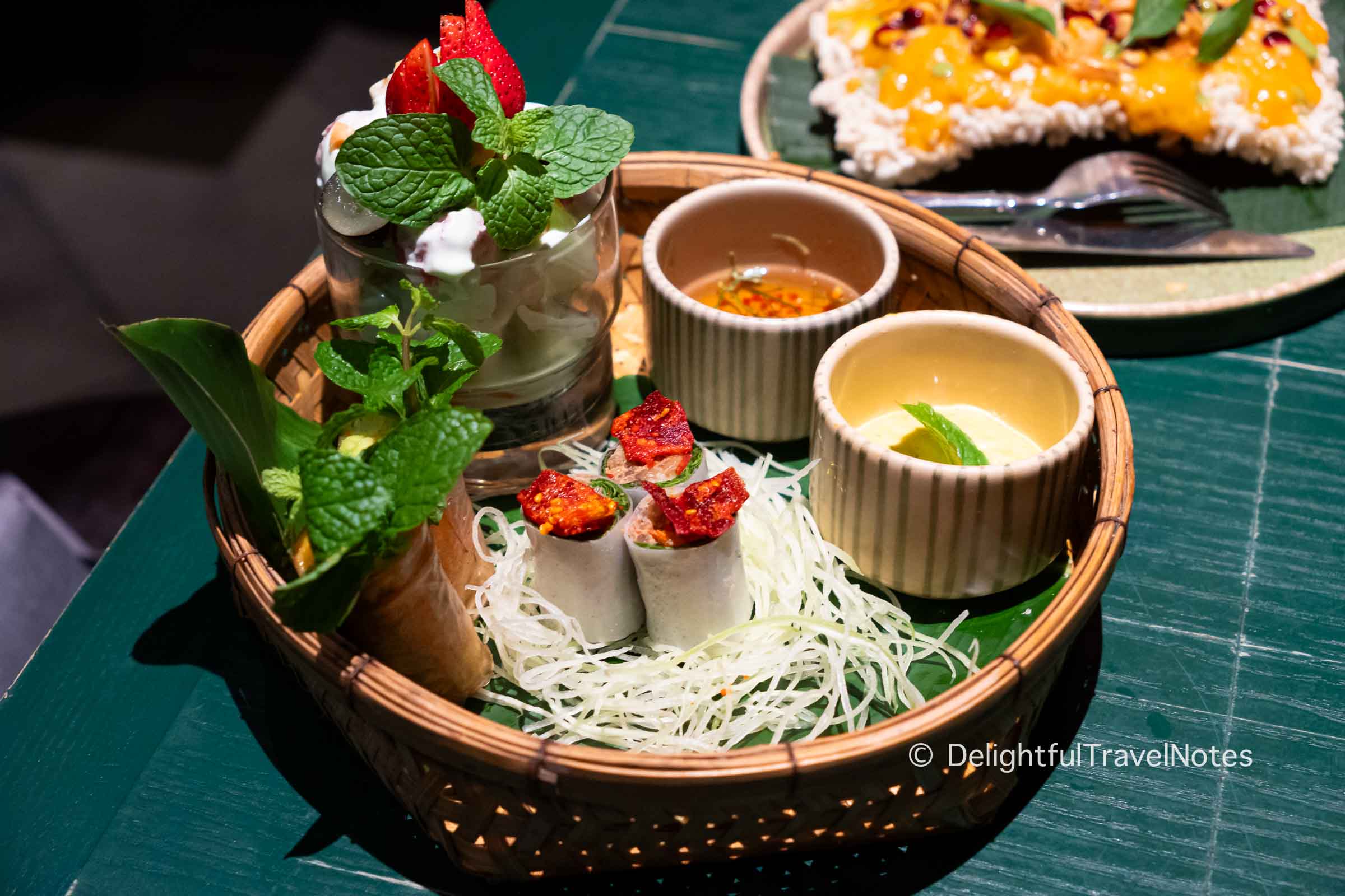 a plate of assorted appetizers at Uu Dam Chay, one of the best restaurants in Hanoi.