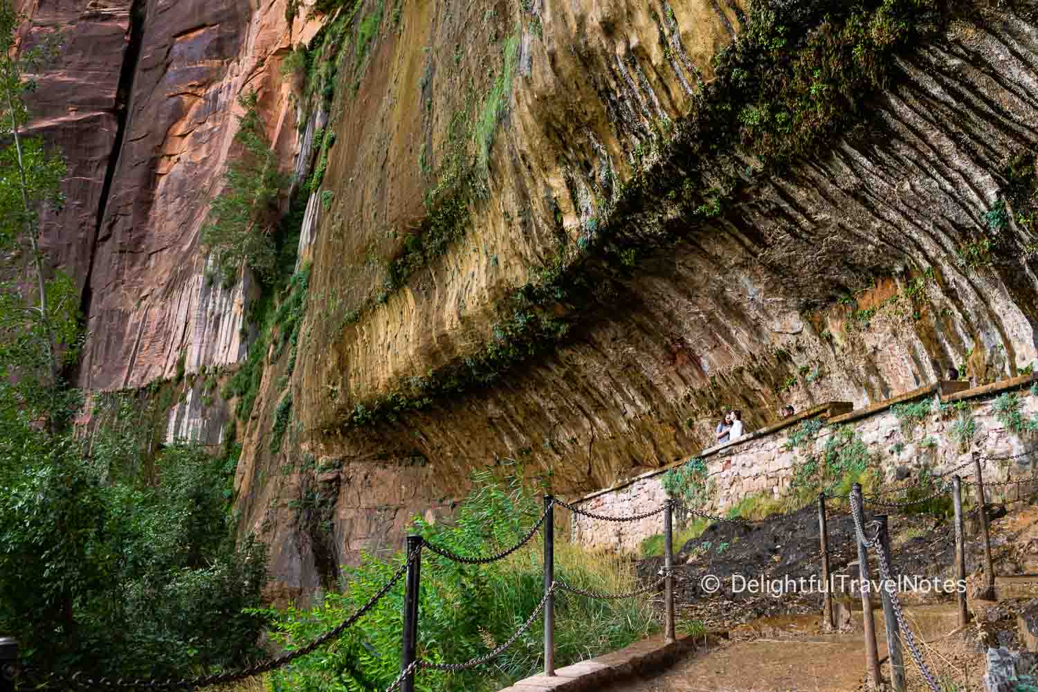 the rock alcove at the end of Weeping Rock Trail, a short and easy trail at Zion National Park.