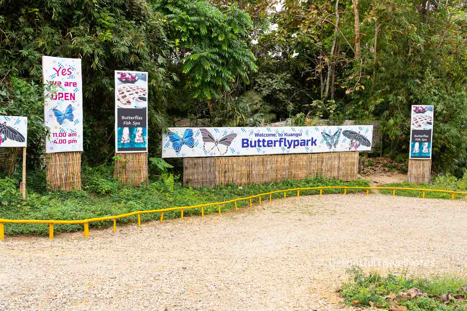 Entrance of Kuangsi Butterfly Park near the waterfall.