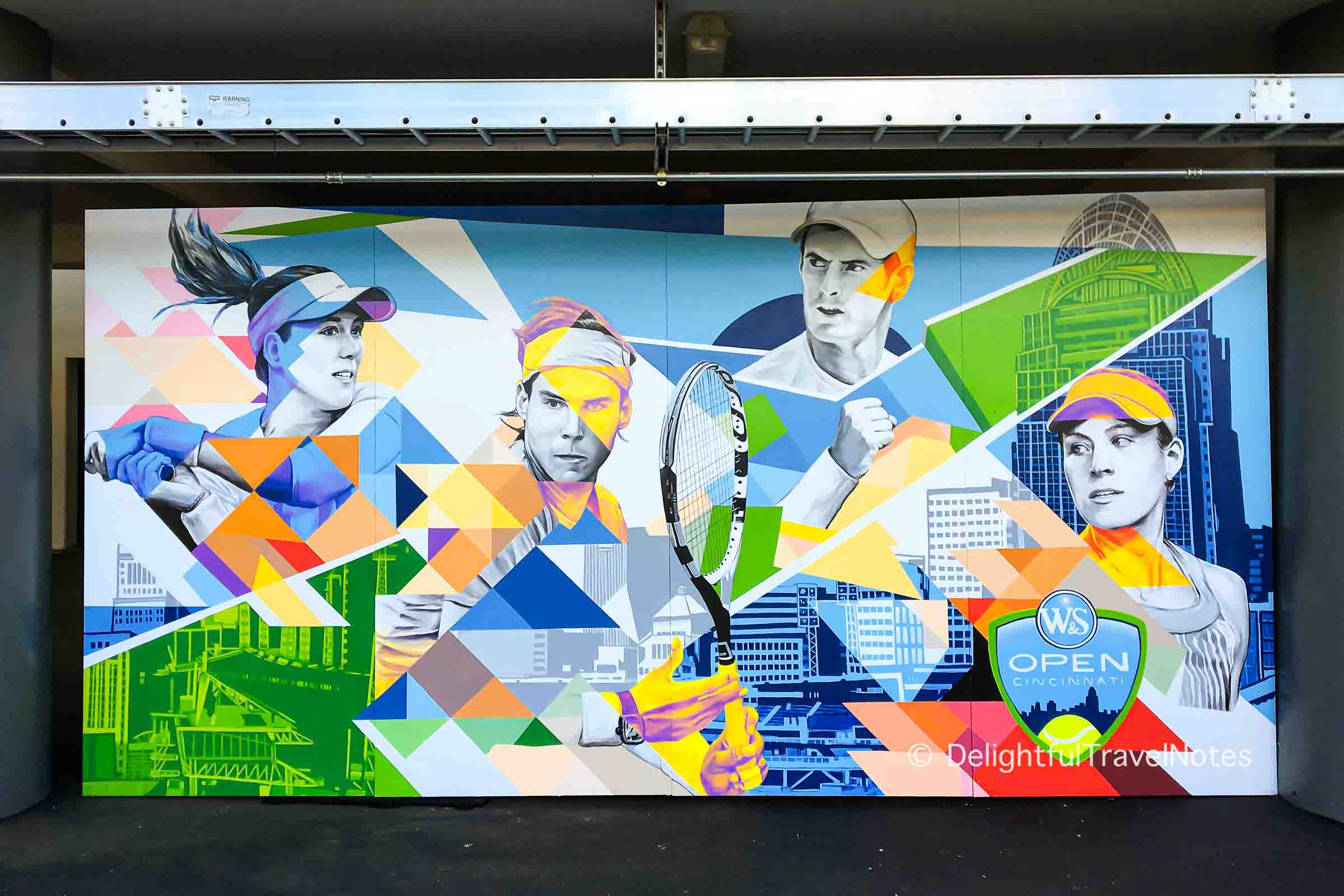 a large wall graphic at the Western & Southern Open, currently Cincinnati Open.