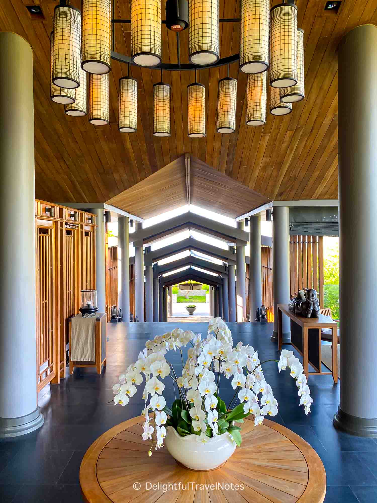 lobby area of Amanoi, most luxury resort in Vietnam.