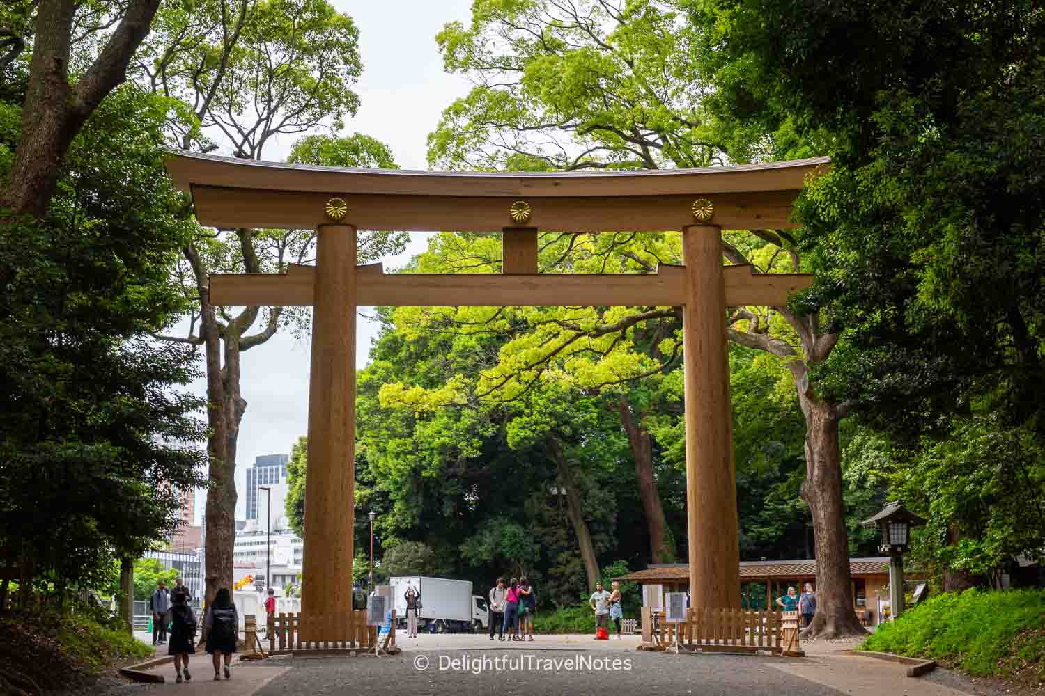 the first torii gate to Meiji Jingu near Harajuku Station.