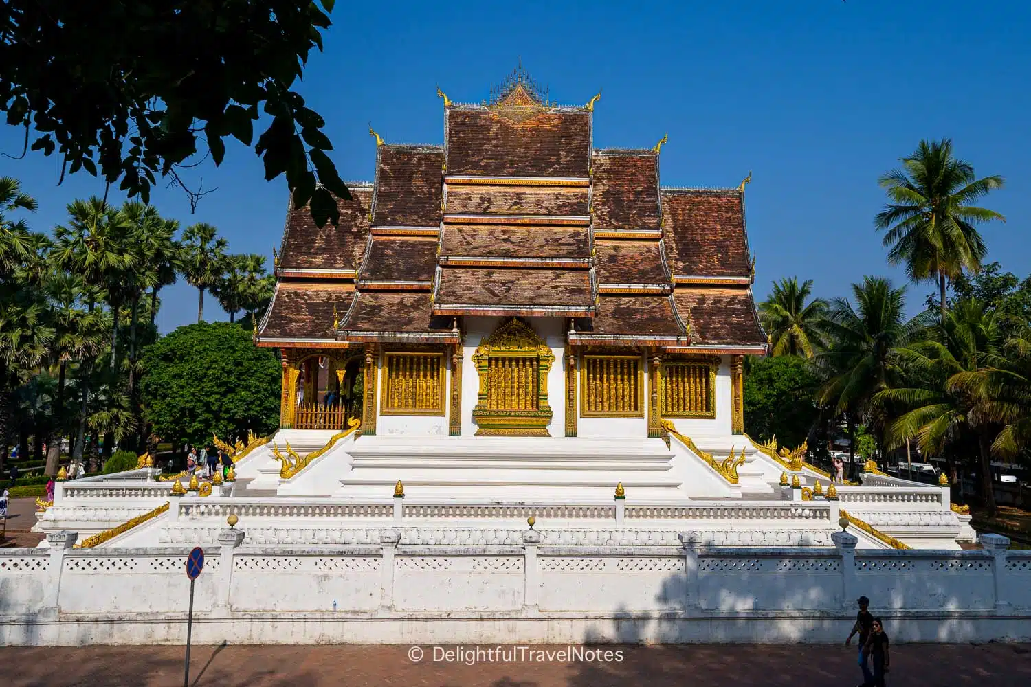 side view of Haw Pha Bang in Luang Prabang, Laos