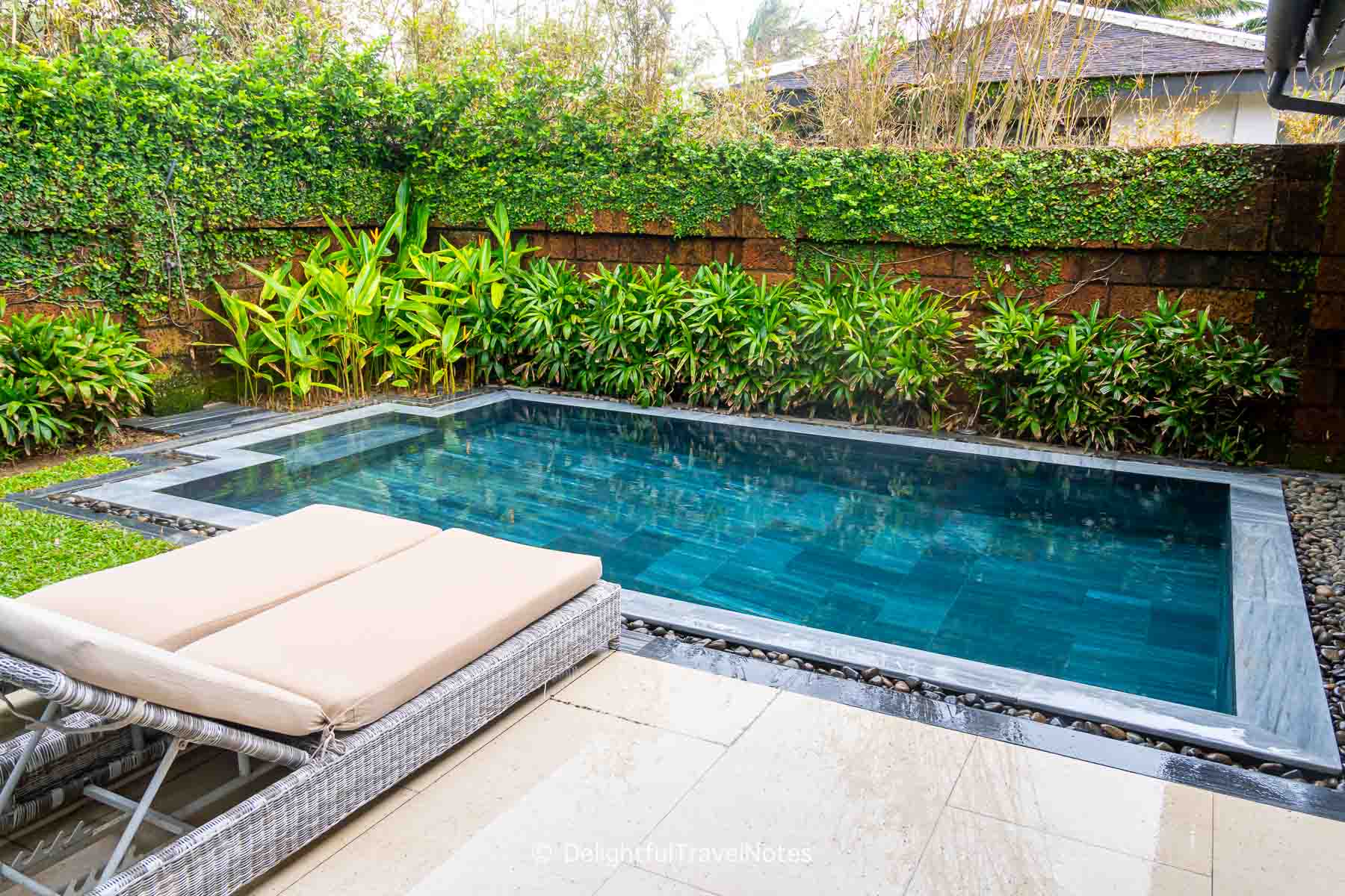 the small outdoor pool inside the villa at Tia Wellness Resort Danang.