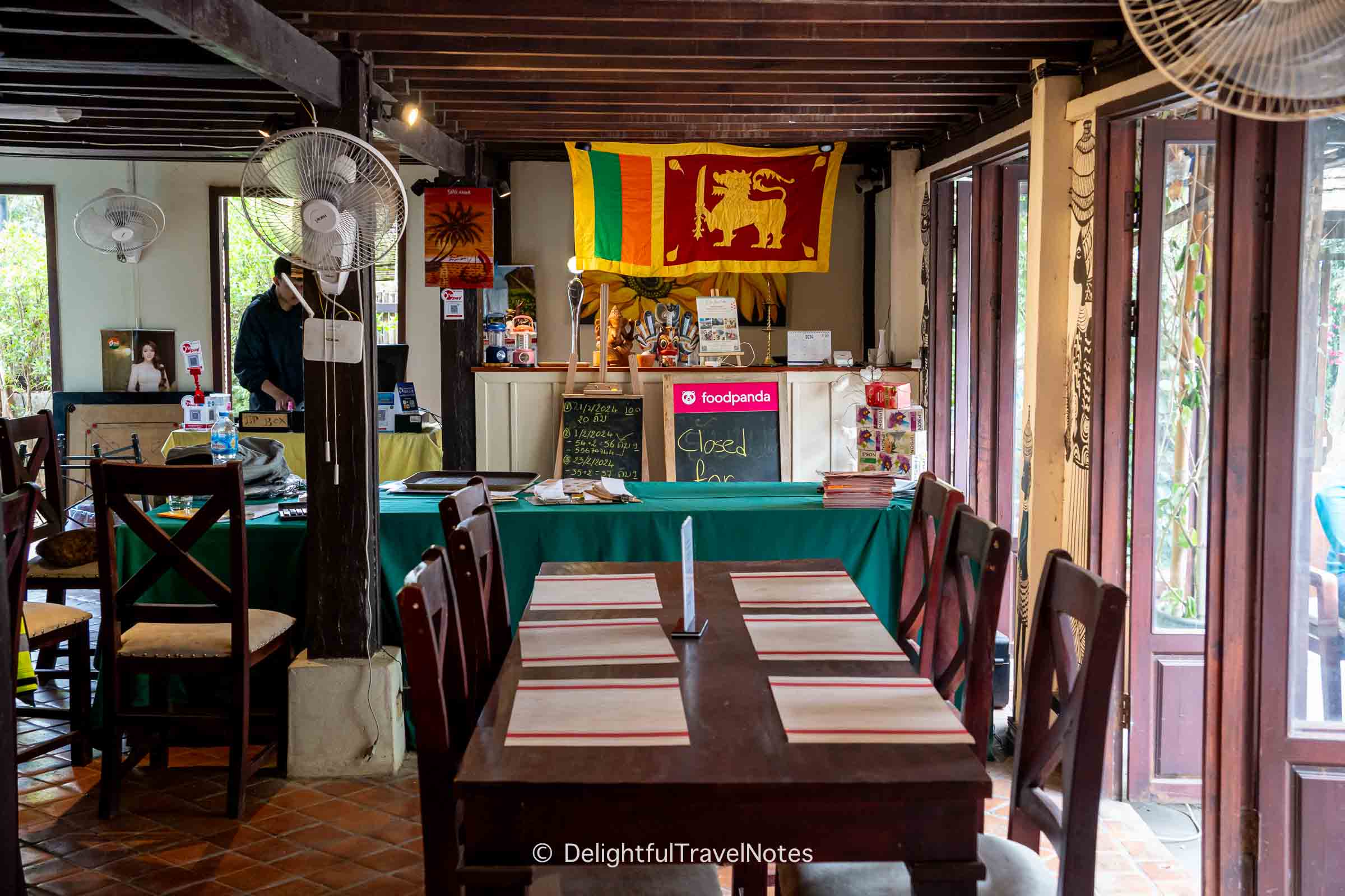 interior of Taste of Ceylon restaurant in Luang Prabang.