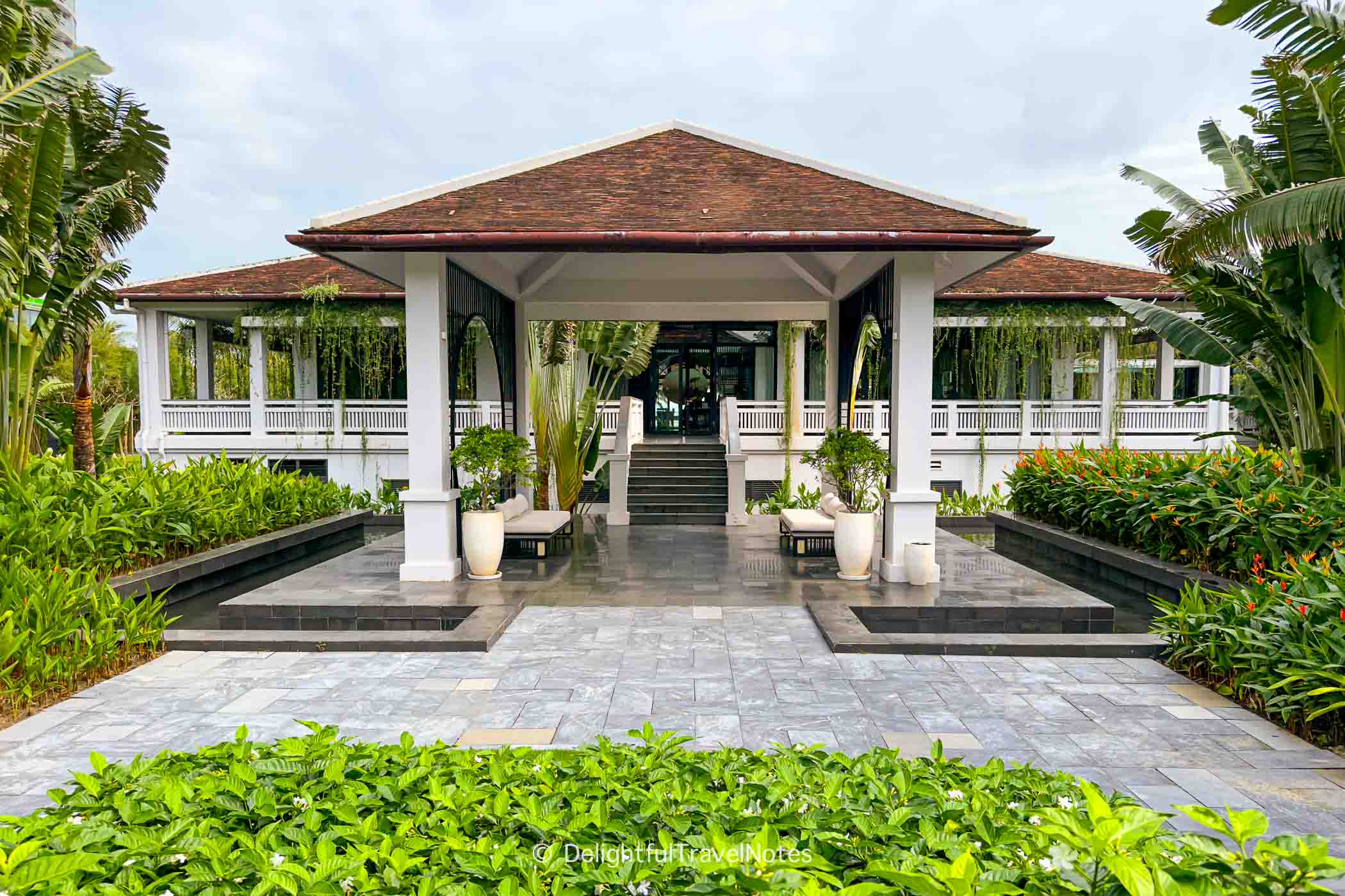 entrance of Tia Wellness Resort in Danang, Vietnam.