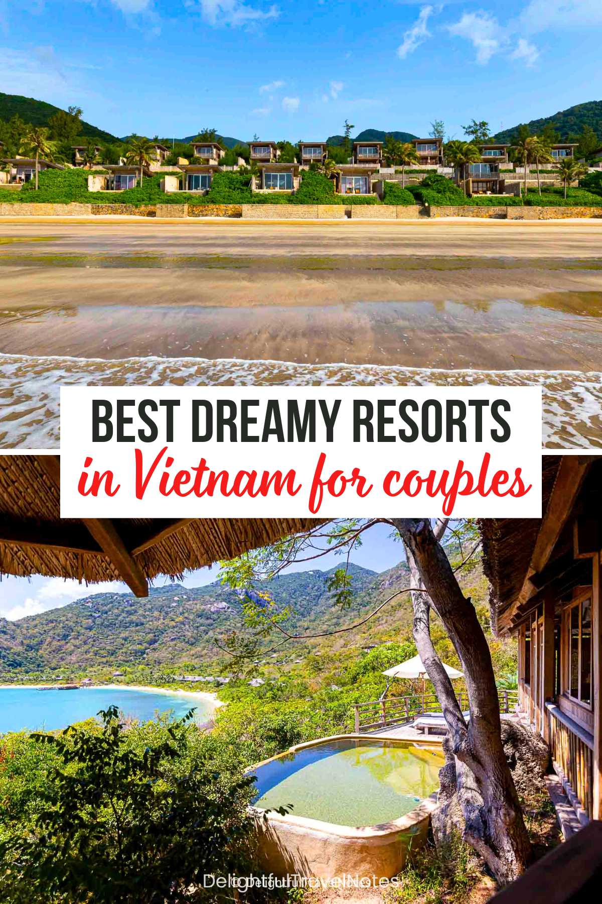 a collage of luxury resorts in Vietnam.