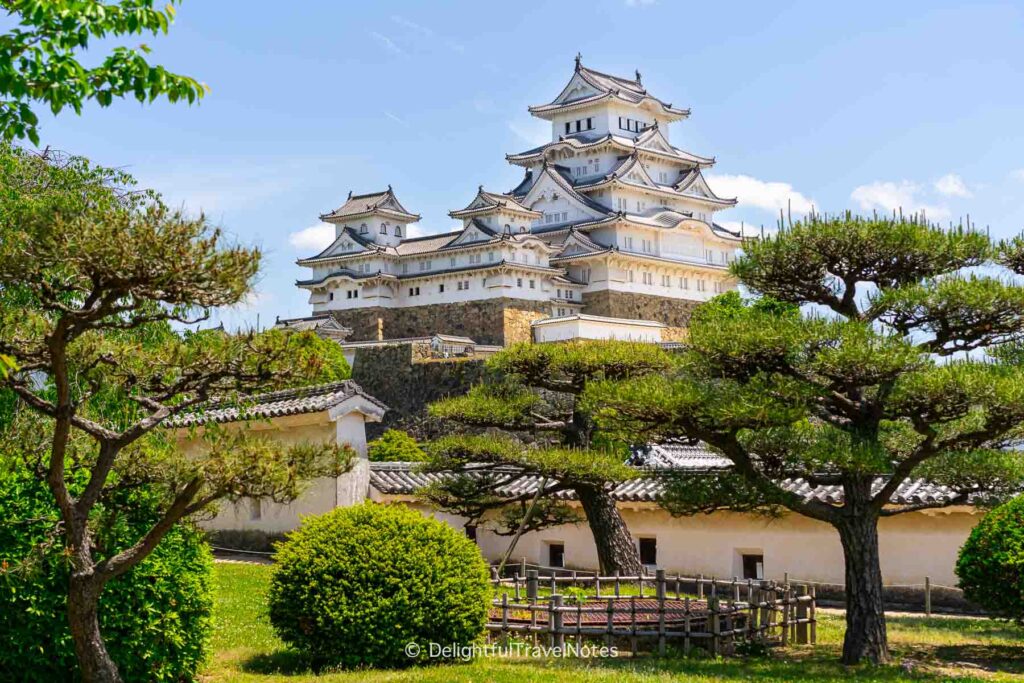 view of Himeji Castle, a great day trip from Osaka.