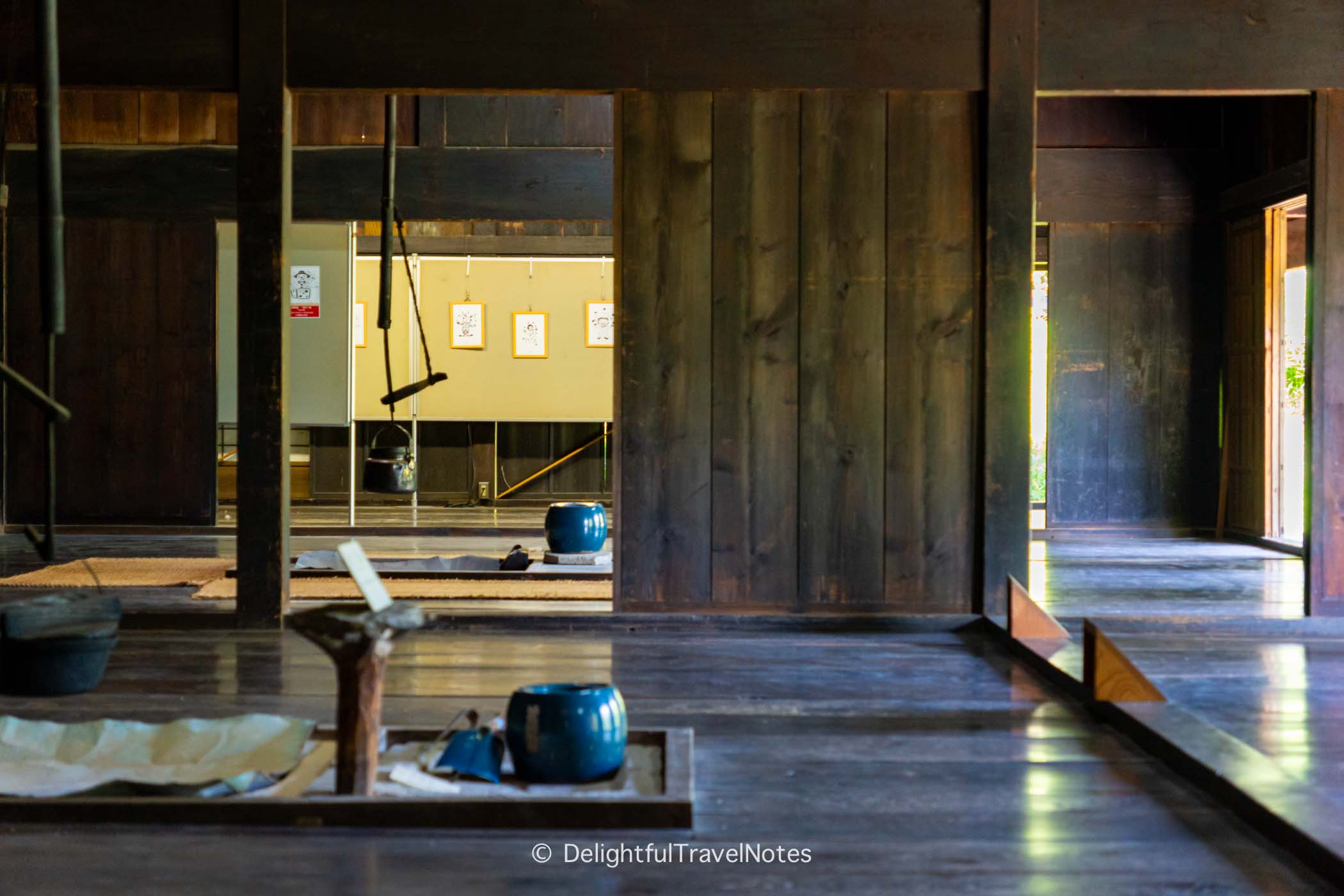 simple interior of aJapanese farmhouse at the Museum.