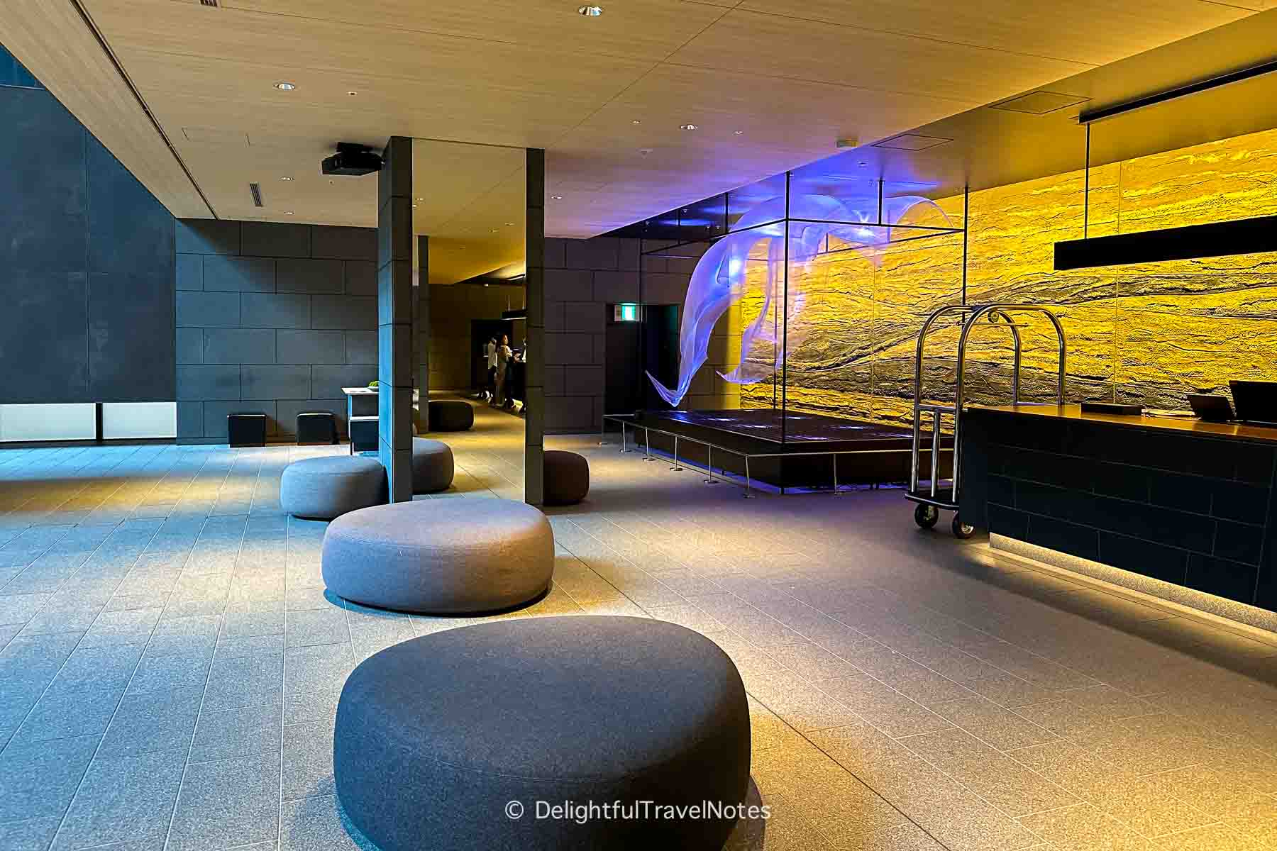 the lobby area of The Thousand Kyoto hotel.