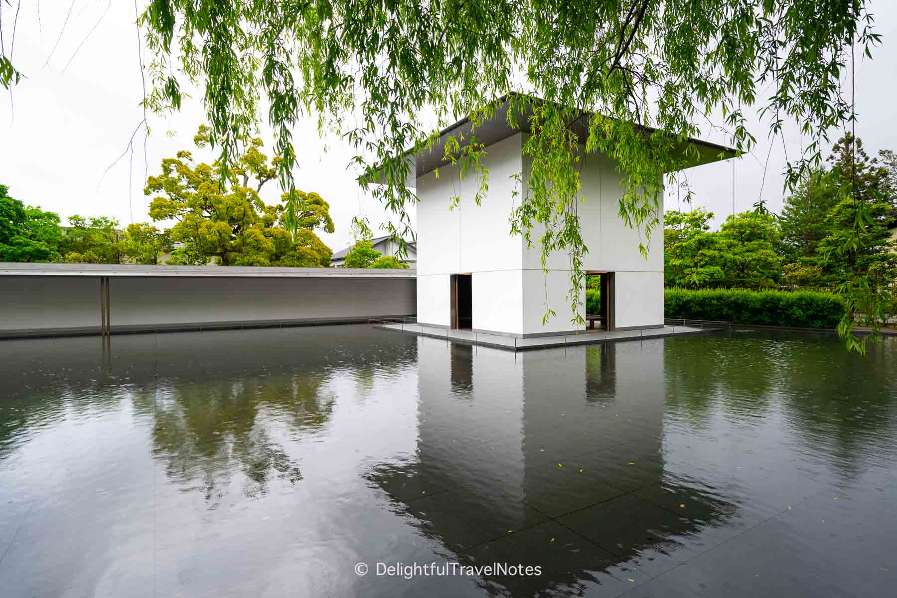 the reflecting pool and the minmalist building inside D.T.Suzuki Museum in Kanazawa.