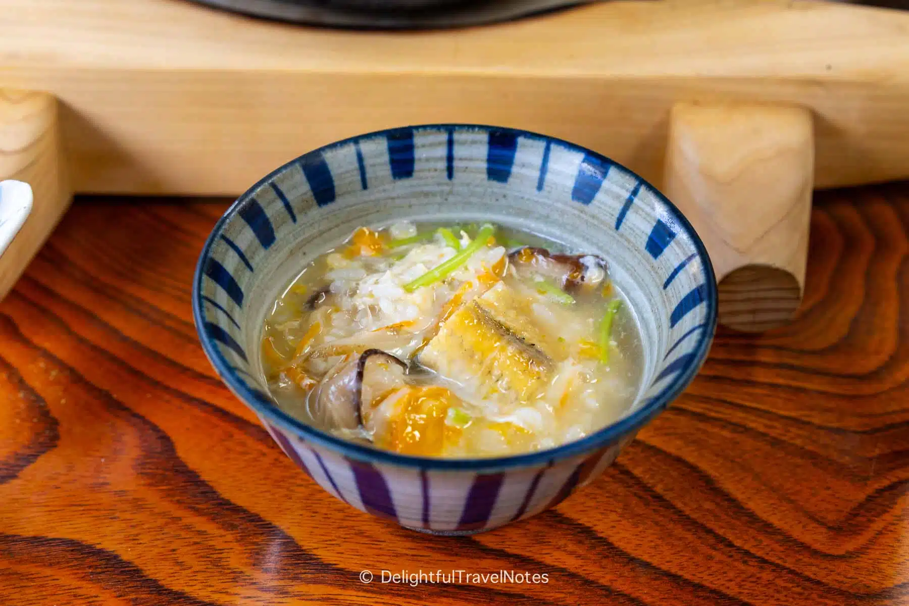 a bowl of eel rice porridge.