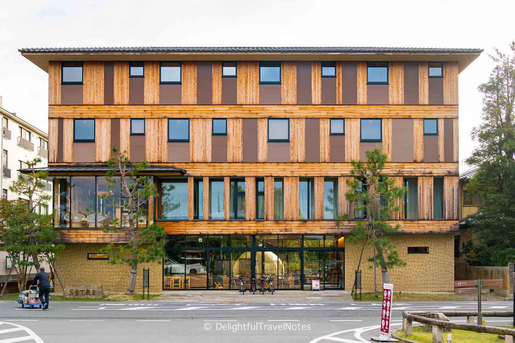 Facade of Hotel Setre Naramachi in Nara.