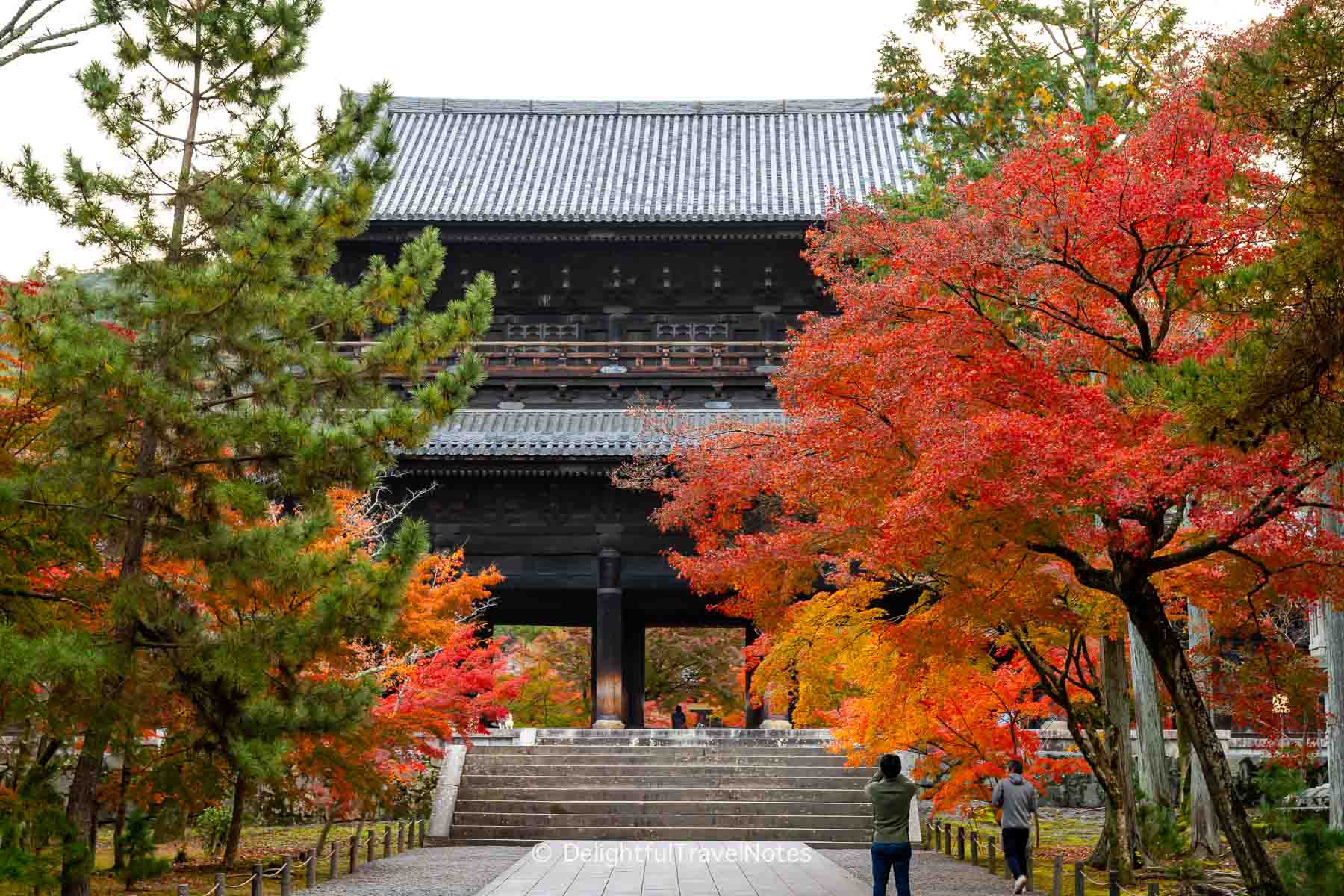 Nanzen-ji Sanmon Gate view from afar.