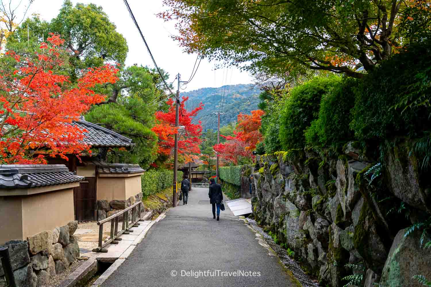 the walking path from Keage Tunnel to Nanzen-ji lined with fall foliage.