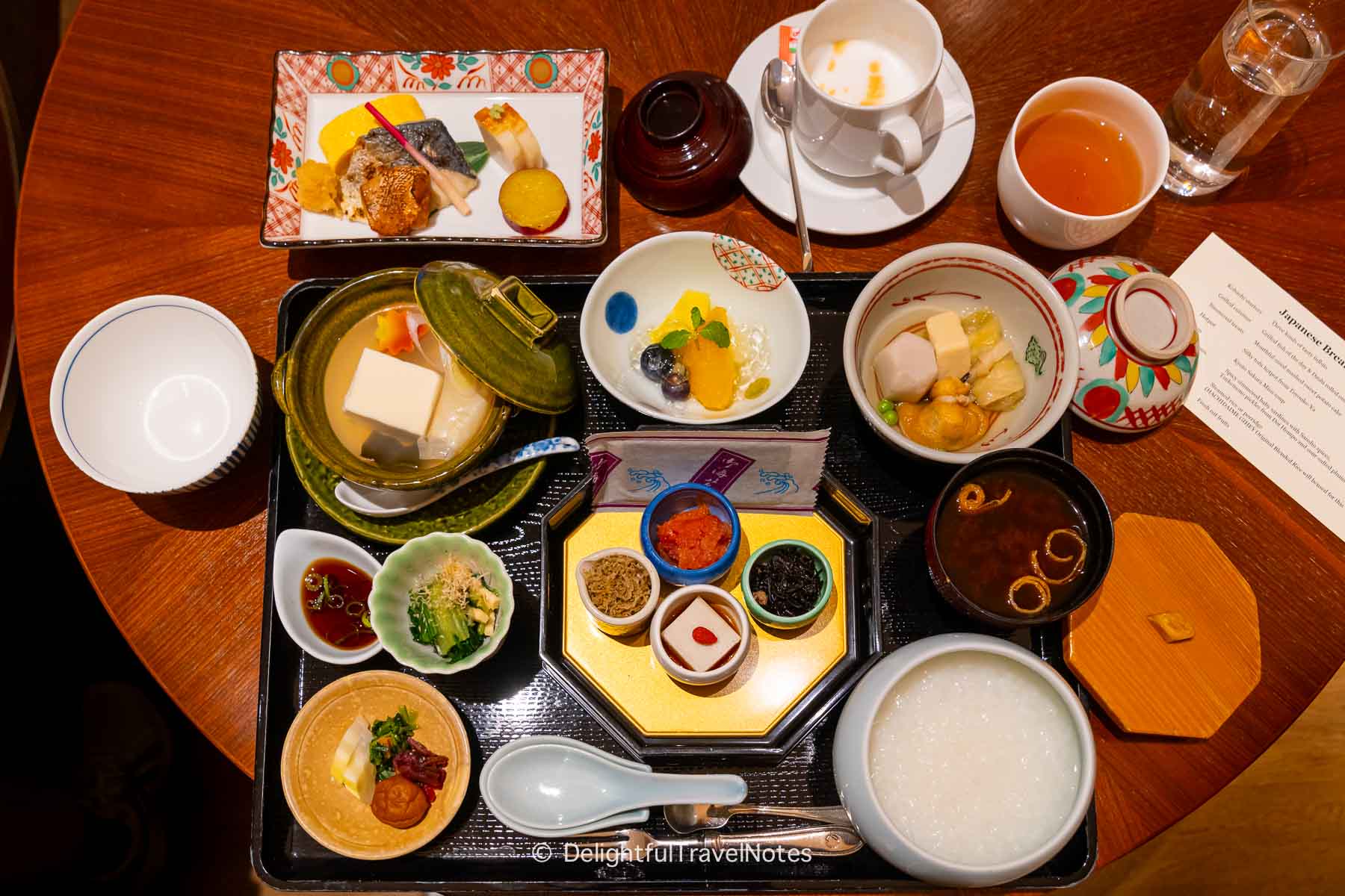 Japanese breakfast set at The Westin Miyako Kyoto Hotel.