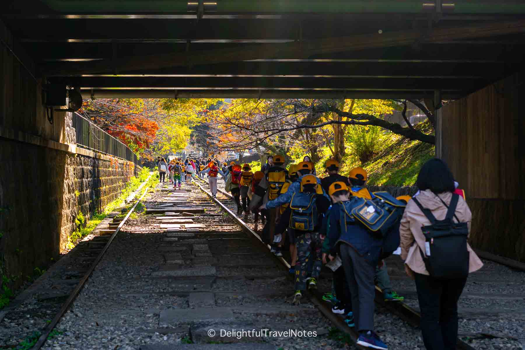 Path from Lake Biwa Canal Museum to Keage Incline in Kyoto.