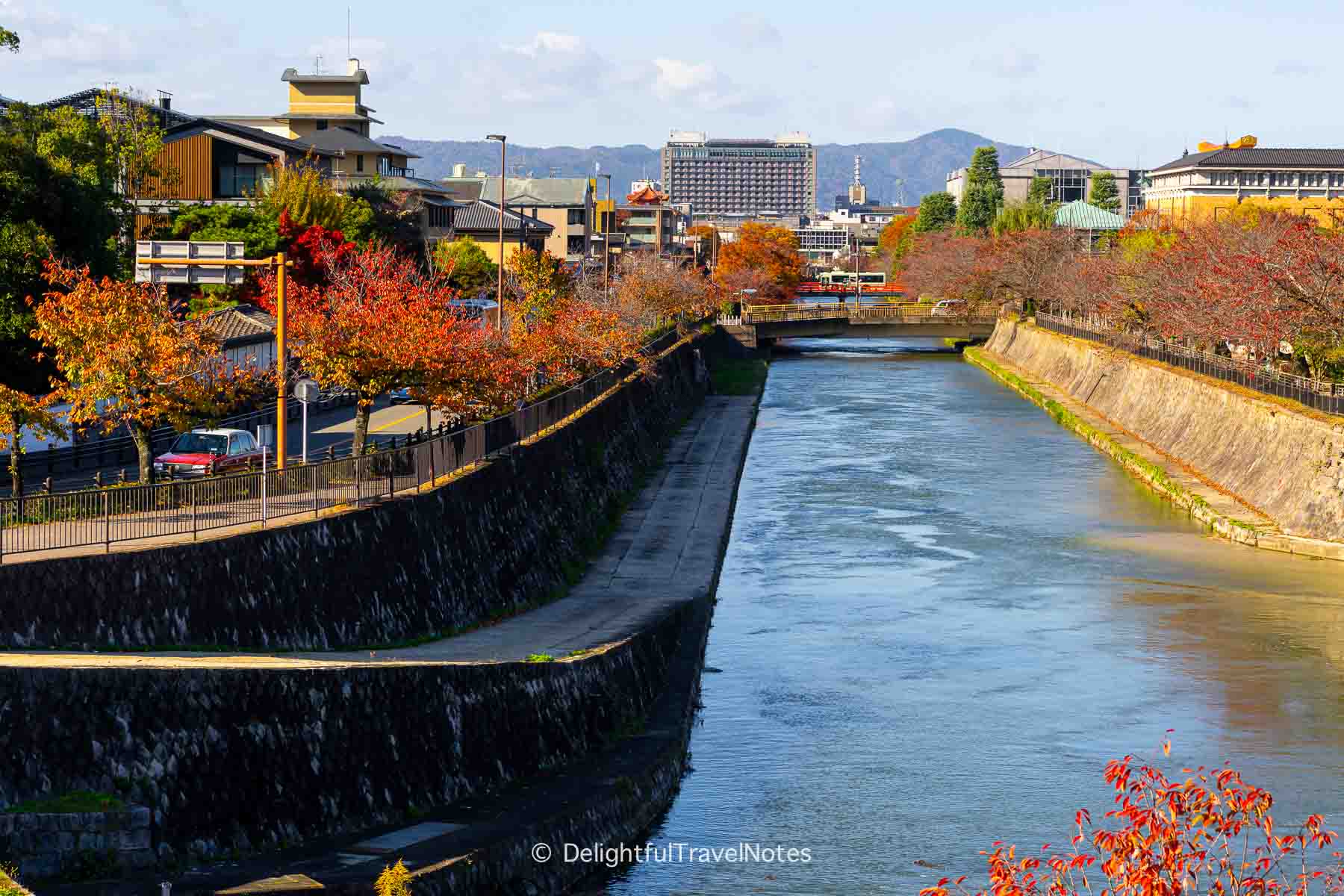 View of Okazaki Canal from the second floor of Lake Biwa Canal Museum in Kyoto.