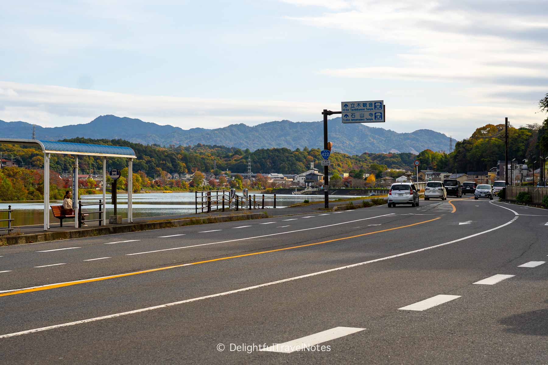 View of Setagawa exiting Ishiyamadera Station.