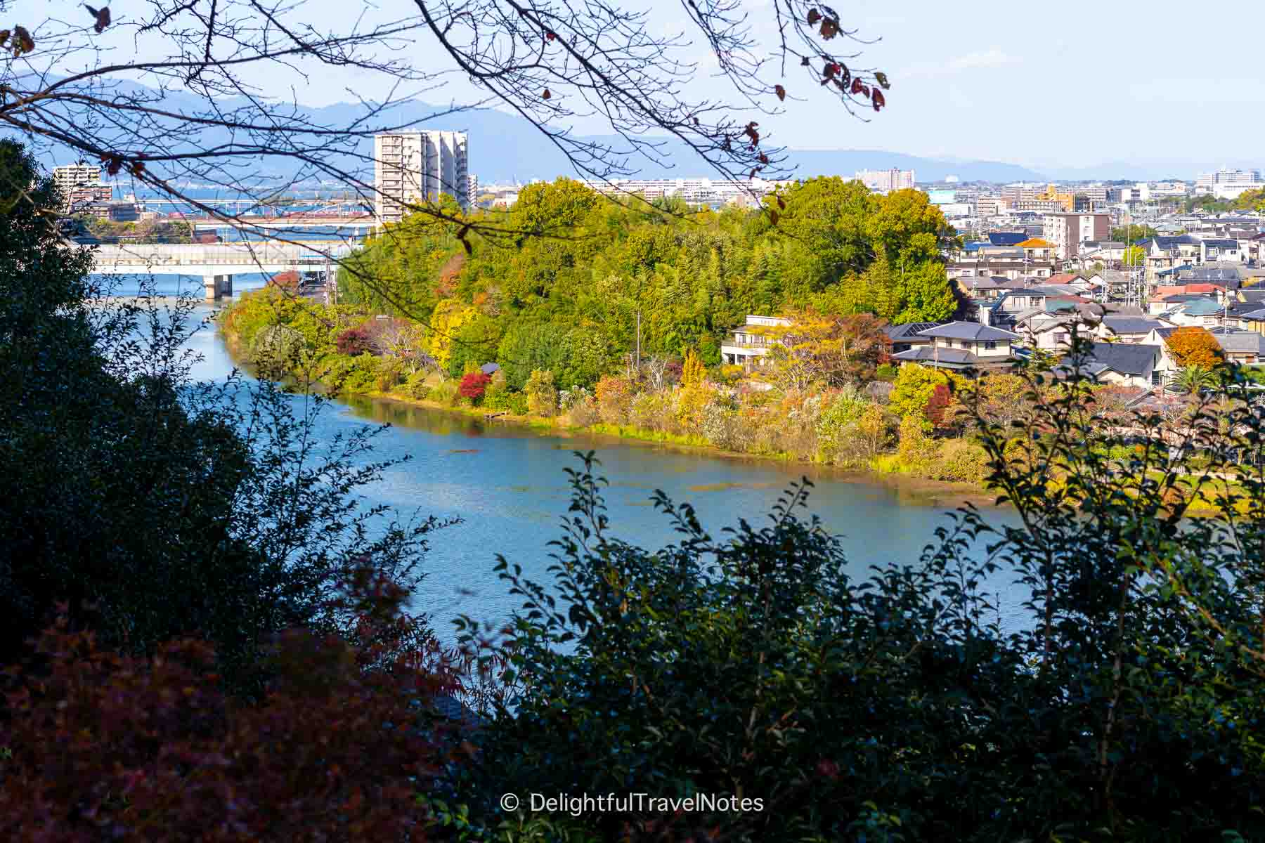 View of city and river from top of Ishiyamadera temple.