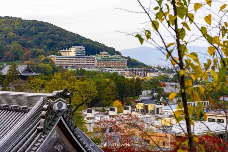 View of the Westin Miyako Kyoto Hotel from Eikan-do Temple.