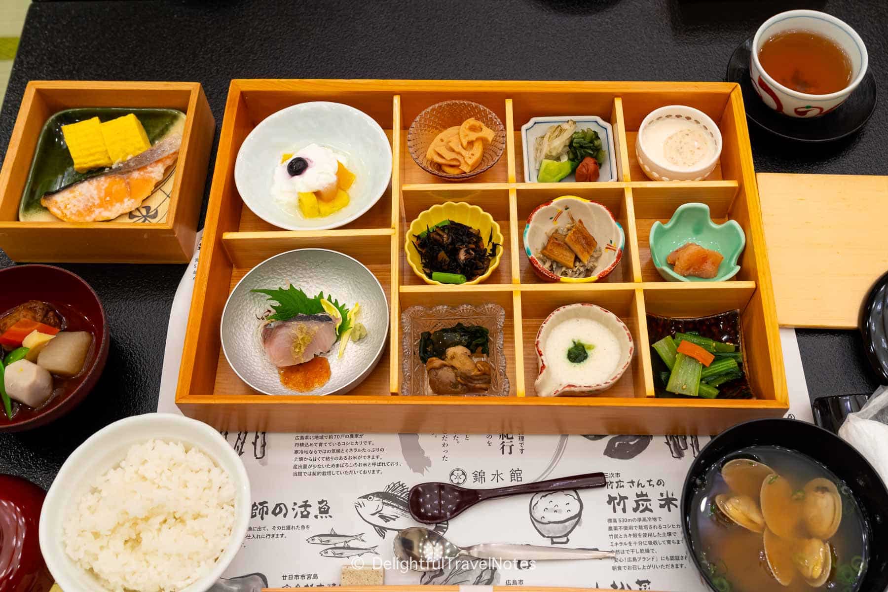 Breakfast at Kinsuikan Miyajima ryokan