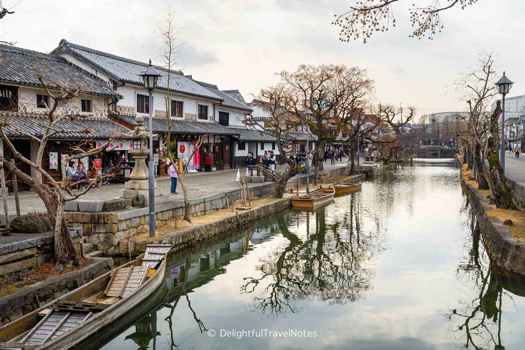 storehouses along canal in Bikan Historical Quarter, Kurashiki - a great day trip destination from Hiroshima.