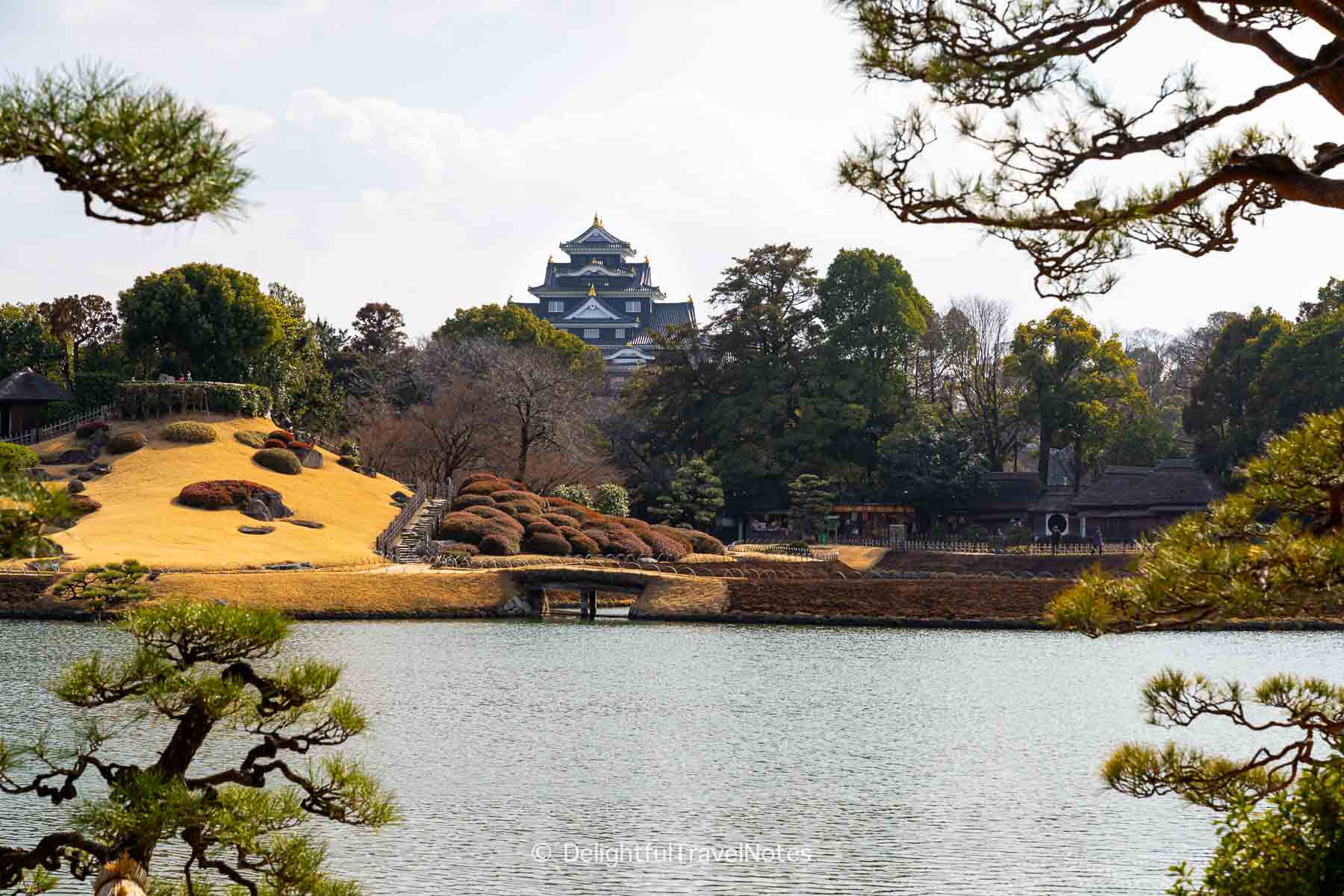 View of Okayama Castle from Korakuen garden, Okayama.