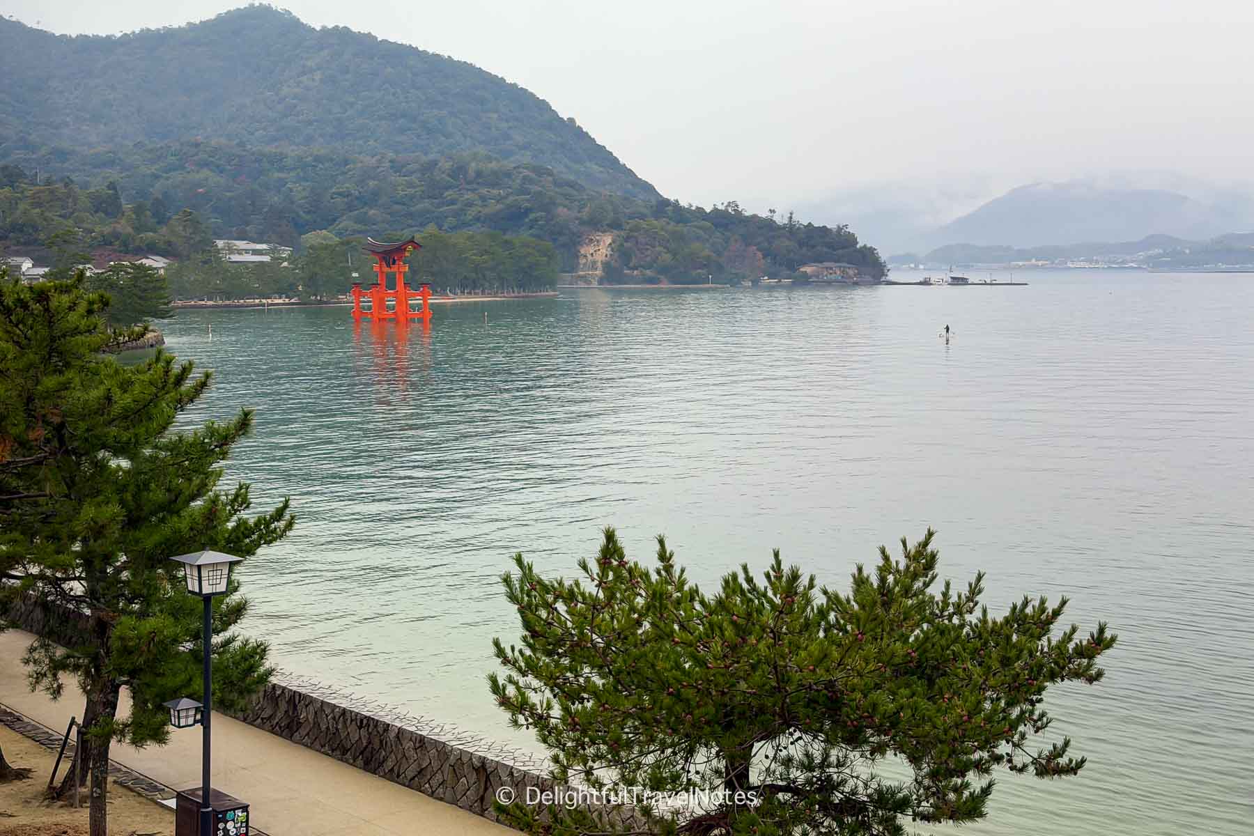 View of the floating torii from Kinsuikan Miyajima room.
