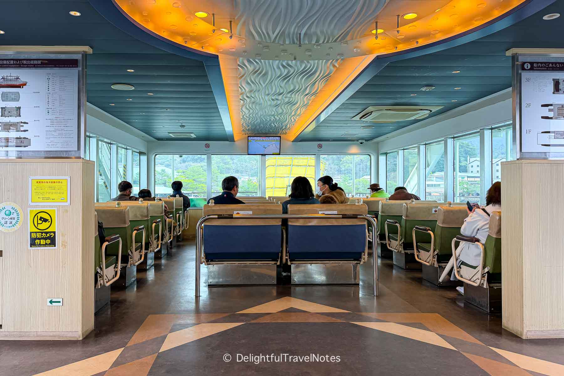 Inside a JR Miyajima Ferry.
