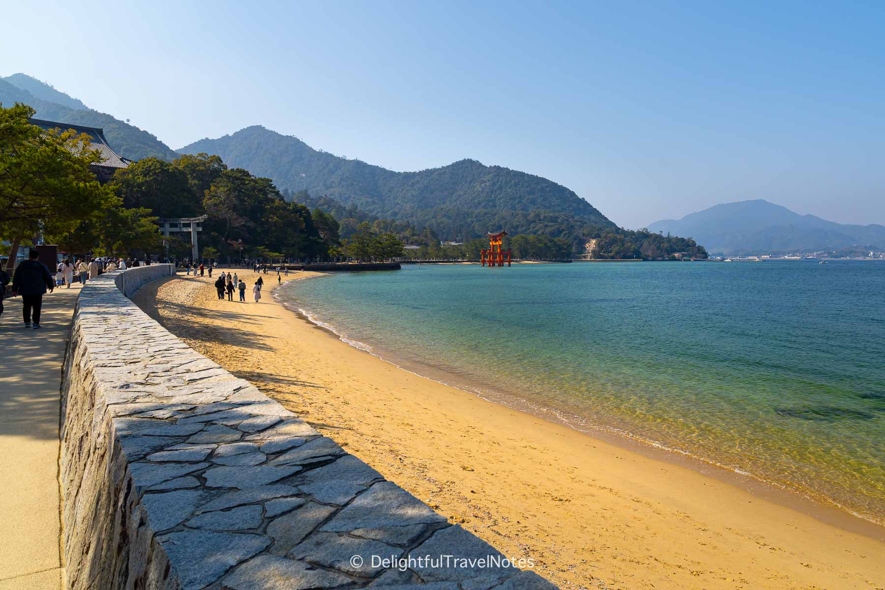 Miyajima island waterfront promenade.
