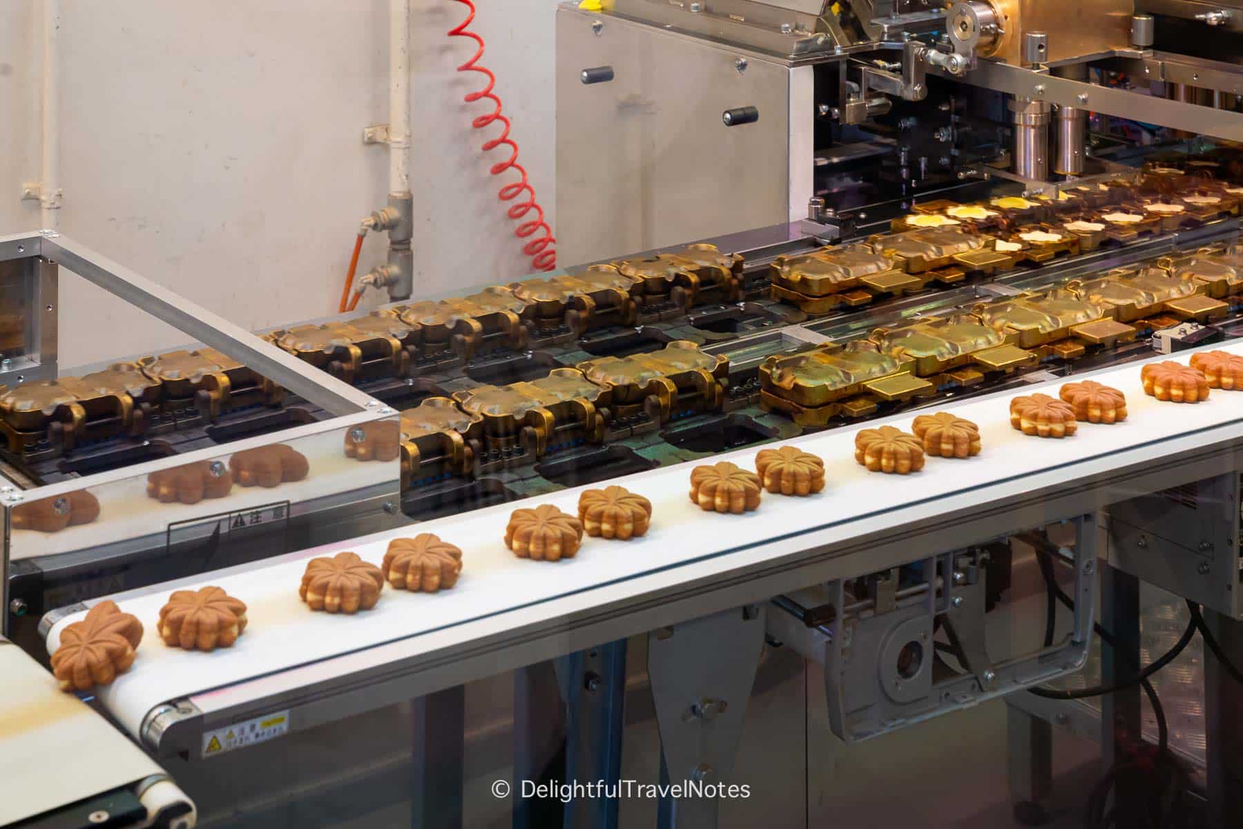 Momiji manju assembly line Miyajima island, Hiroshima Prefecture.